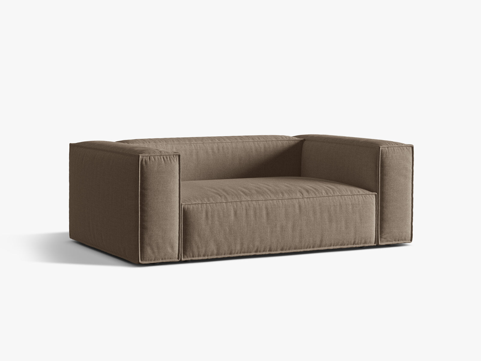 Micadoni Sofa Nuria 2-Sitzer Strukturierter Stoff Cappuccino