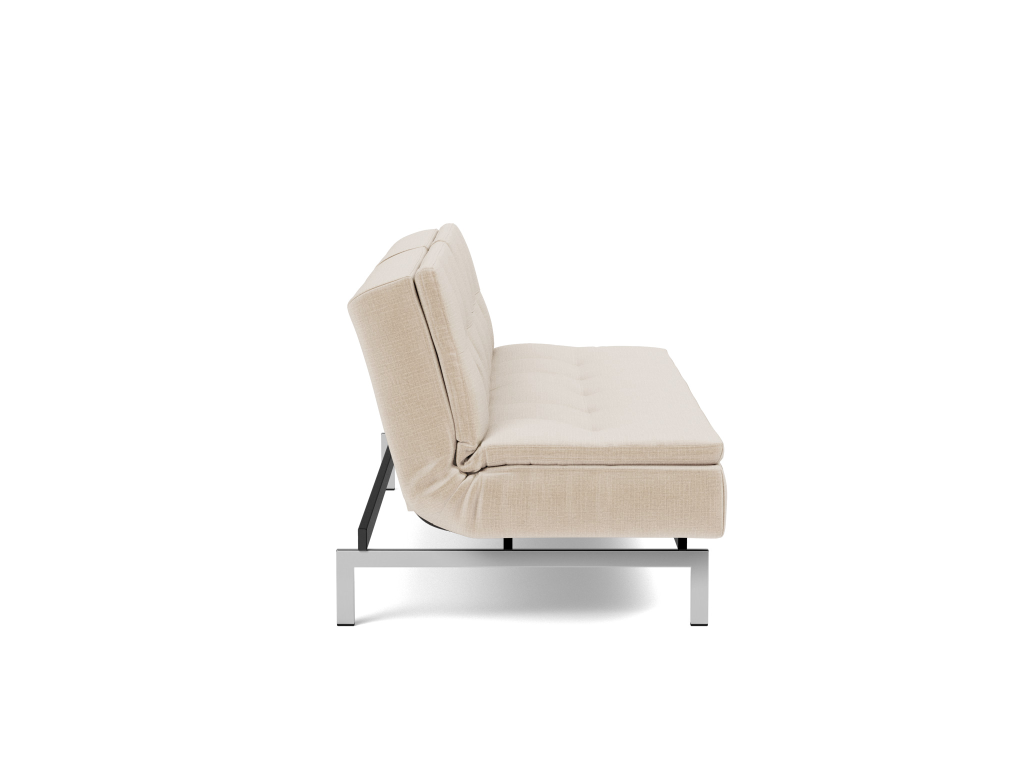 Schlafsofa Dublexo Chenille Esina 410-Almond-Beige Beine Chrom