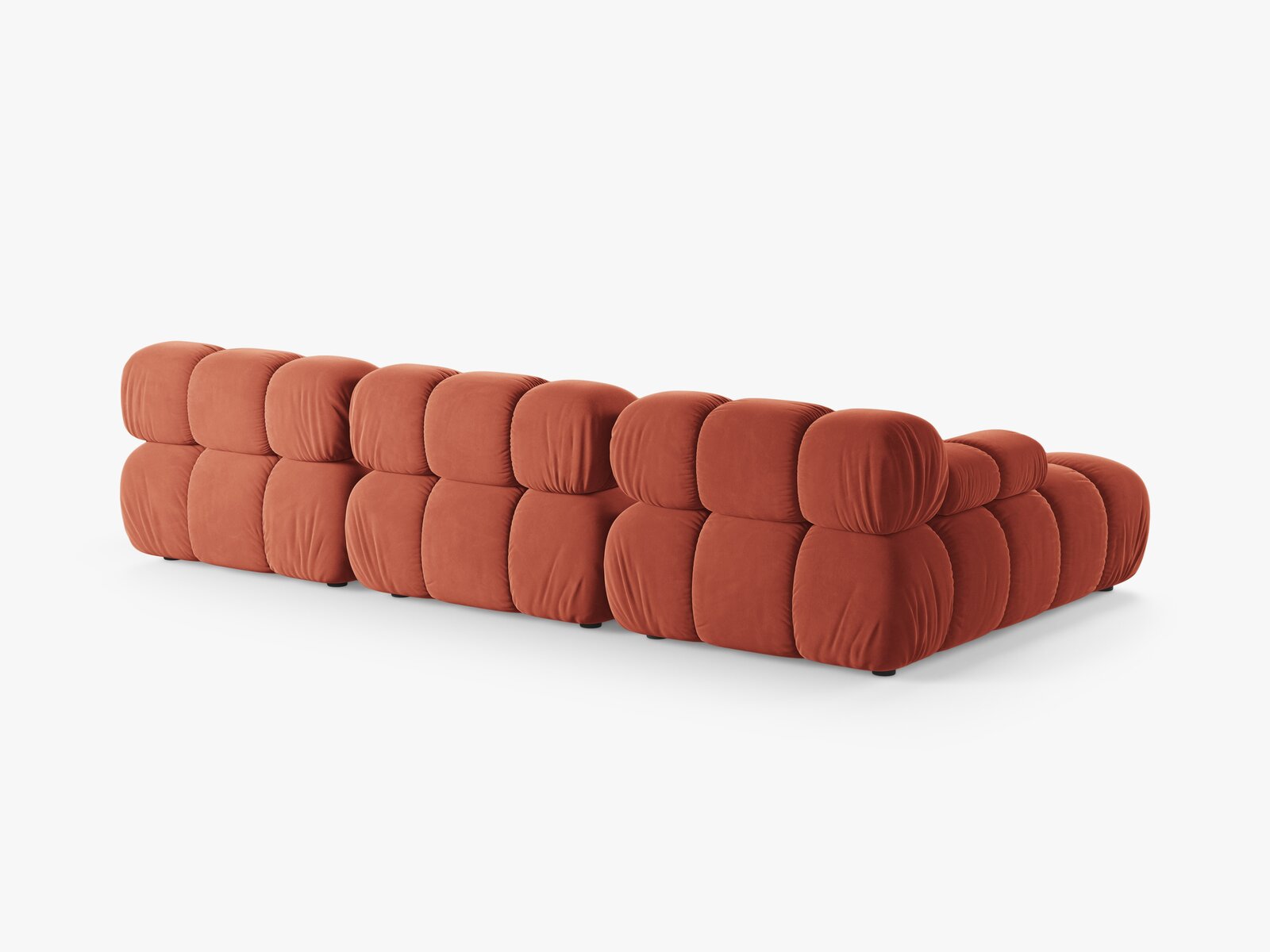 Micadoni Modulares Ecksofa Bellis 4-Sitzer Links Samt Venus Koralle