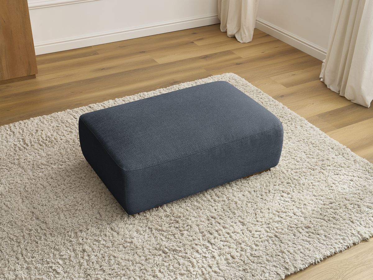 Bobochic Sidonie Pouf Melange-Stoff Dunkelblau