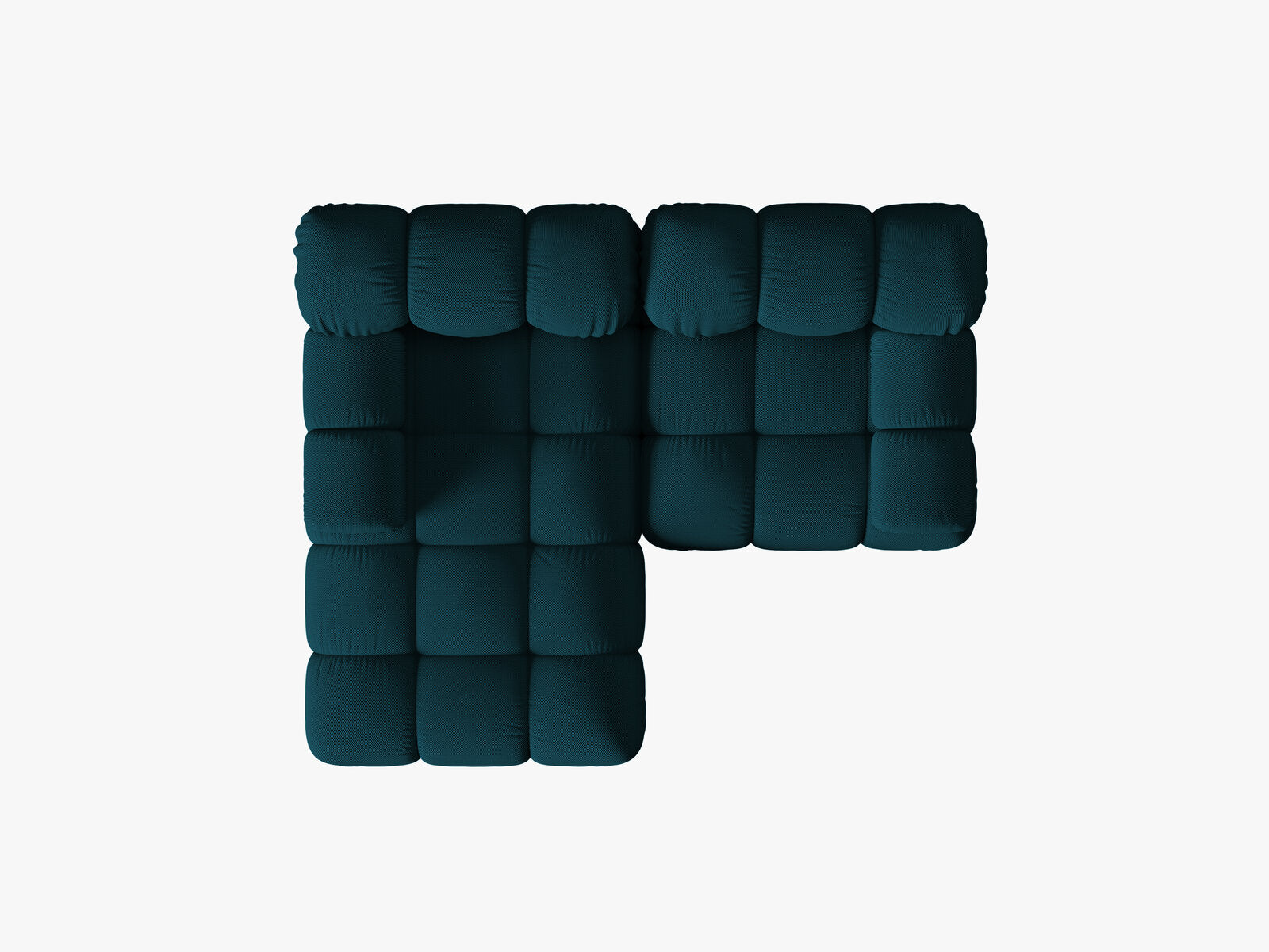 Micadoni Modulares Ecksofa Bellis 3-Sitzer Links 3D-Stoff Sonic Marineblau