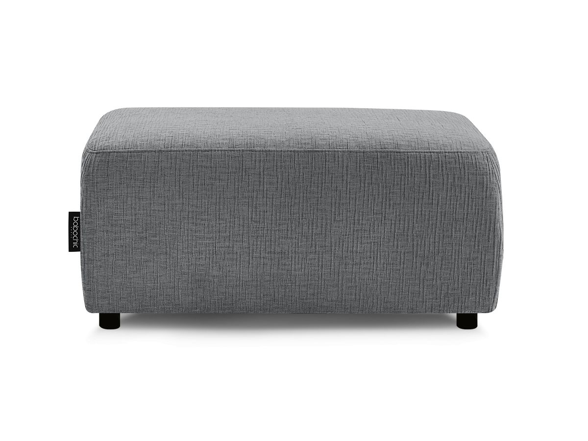 Bobochic Atilla Pouf Strukturstoff Dunkelgrau