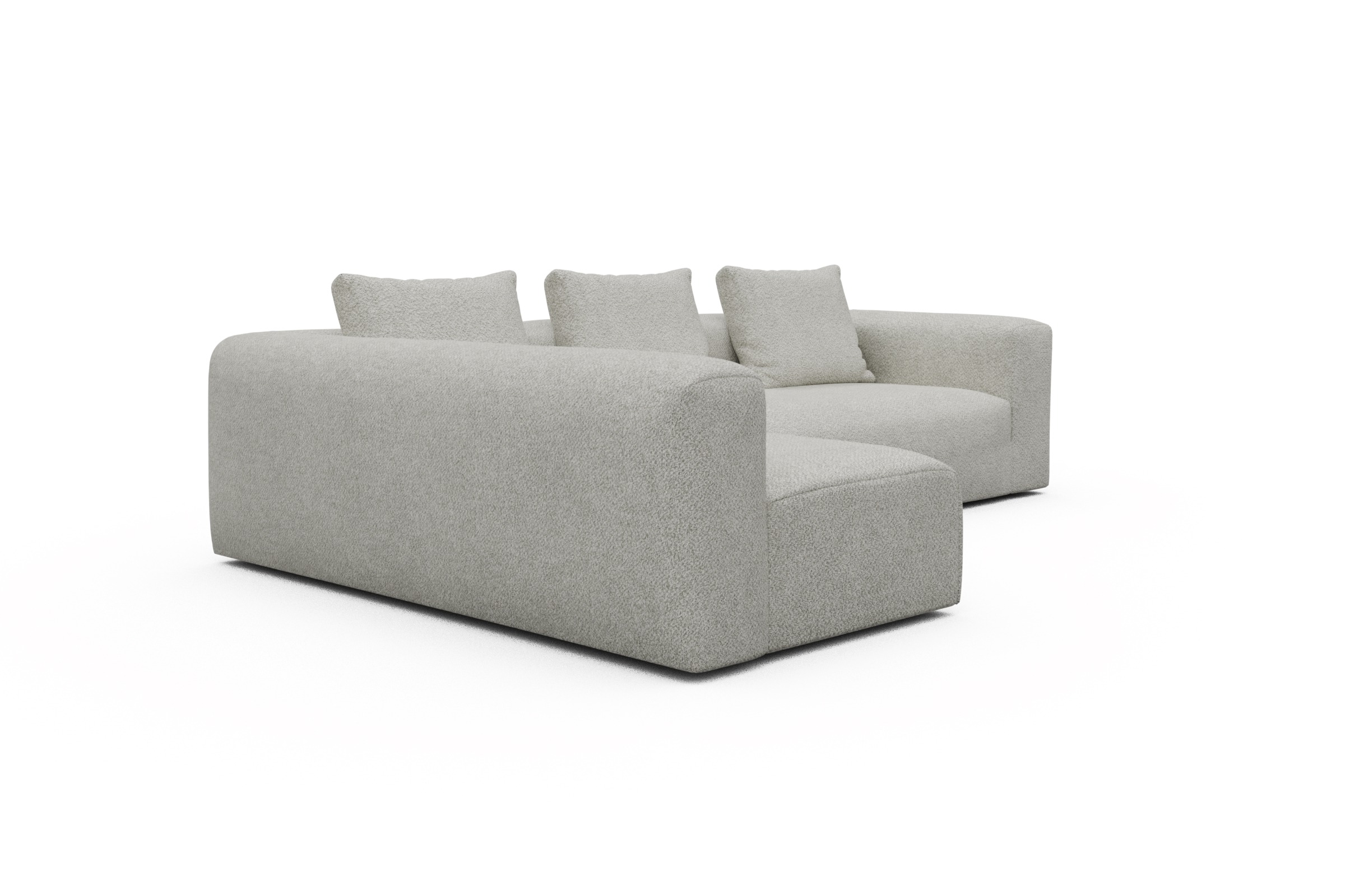 Ecksofa Fred 2x 2,5-Sitzer links offen Vanora-Warm-Sand
