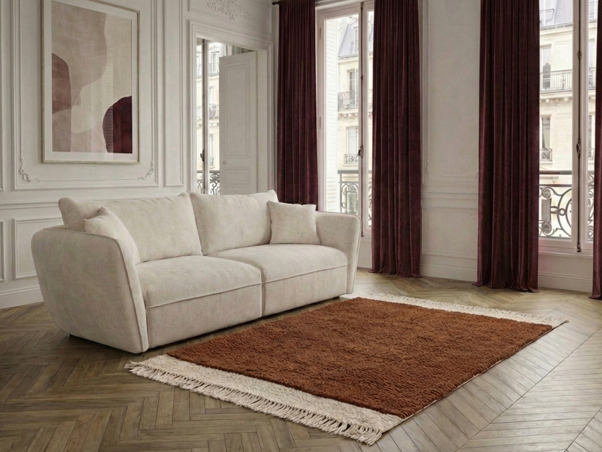 Bobochic Luigi Sofa 3-Sitzer Strukturstoff Weiß