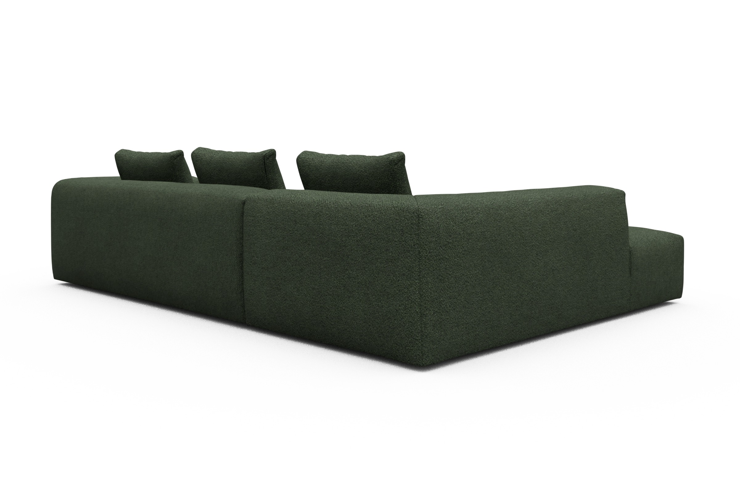 Ecksofa Fred Relax-Ecke links mit 2,5-Sitzer Vanora-Deep-Green