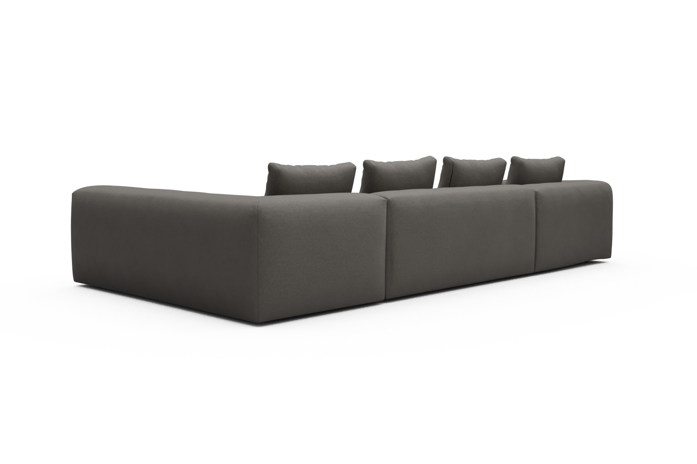 Wohnlandschaft Fred Chaiselongue links mit 2-Sitzer und lange Armlehne rechts Satya-Taupe