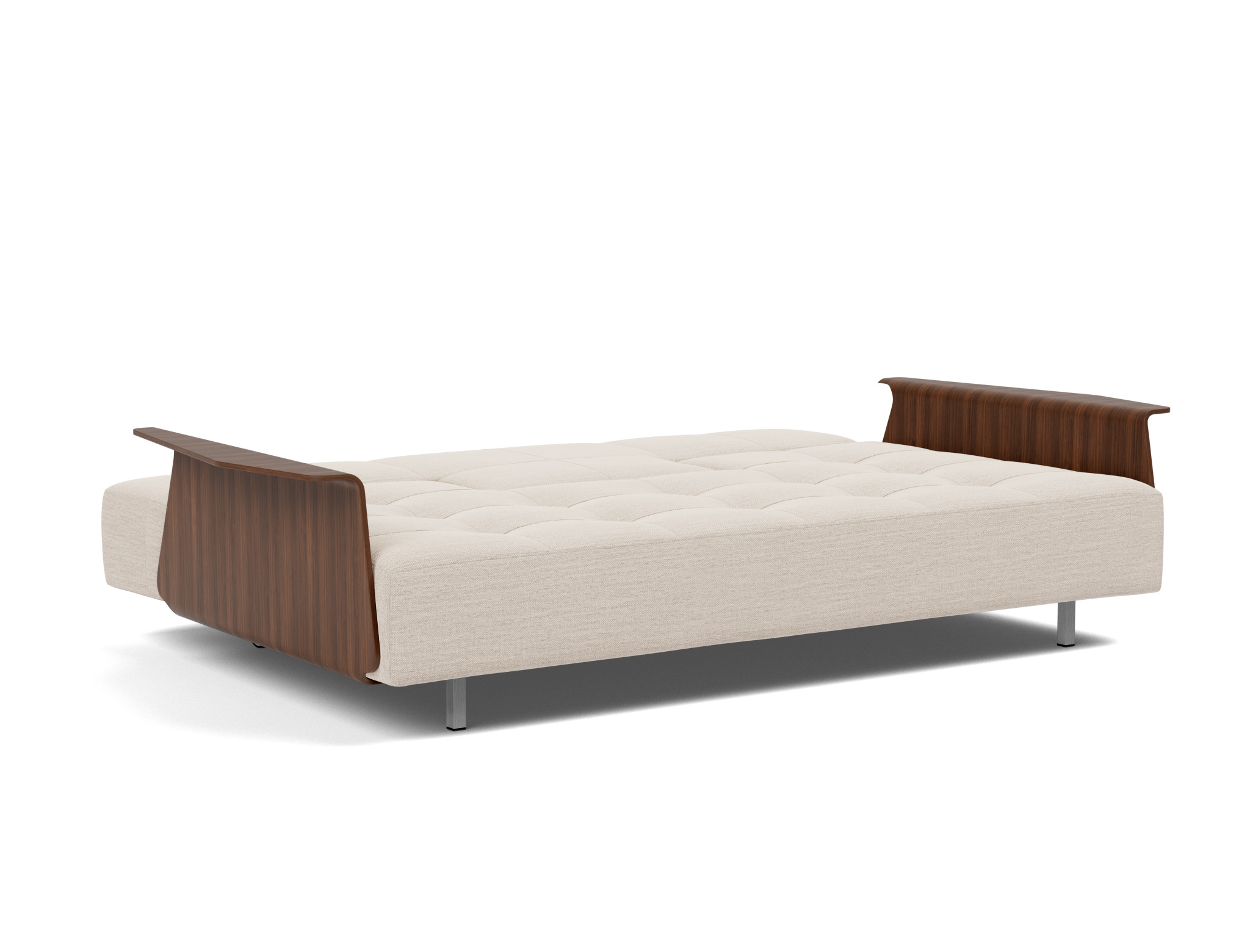 Schlafsofa Long Horn D.E.L. mit Armlehnen Webstoff Blida 612-Sand-Grey