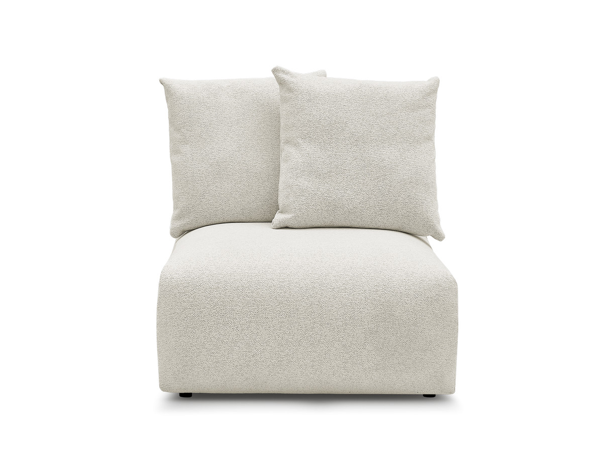 Bobochic Voltaire Sofamodul 1-Sitzer 90 × 100 cm Melange-Stoff Weiß