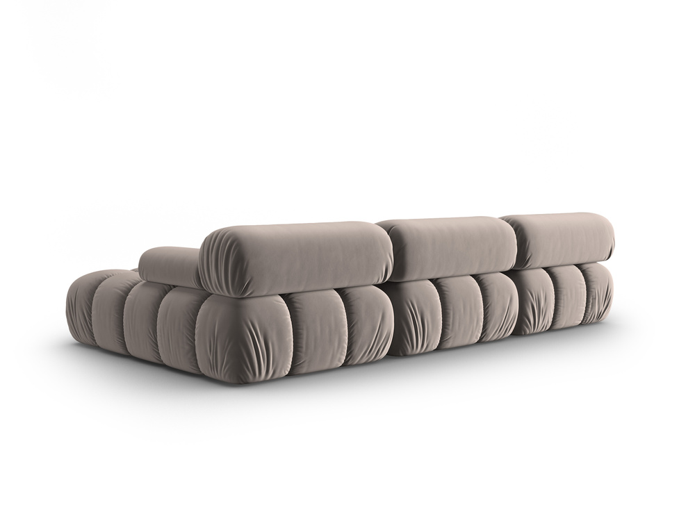 Cosmopolitan Design Modulares Ecksofa Cortina 4-Sitzer Samt Bluvel Cappuccino Rechts