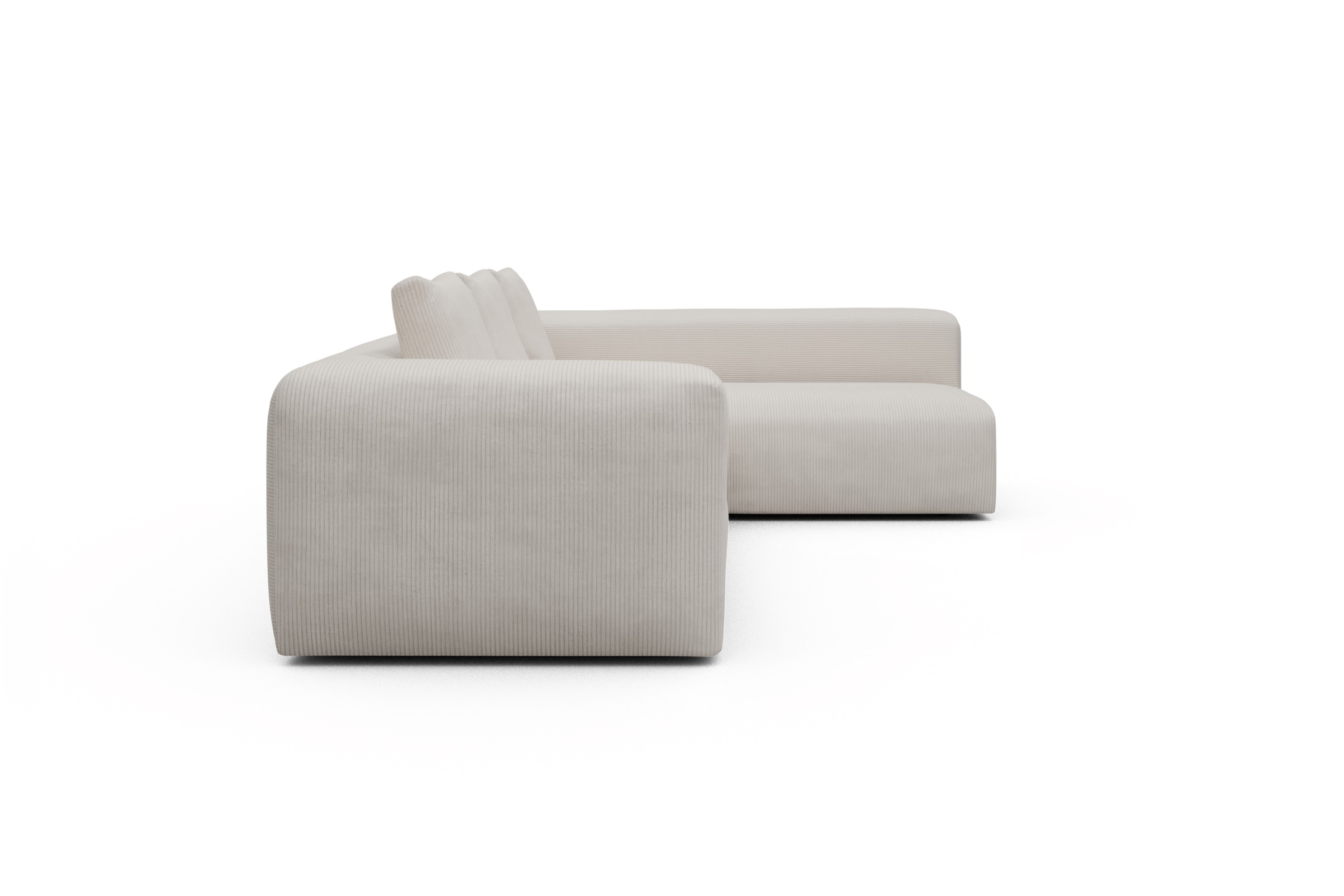 Ecksofa Fred 2x 2,5-Sitzer rechts offen Corduroy-Ivory