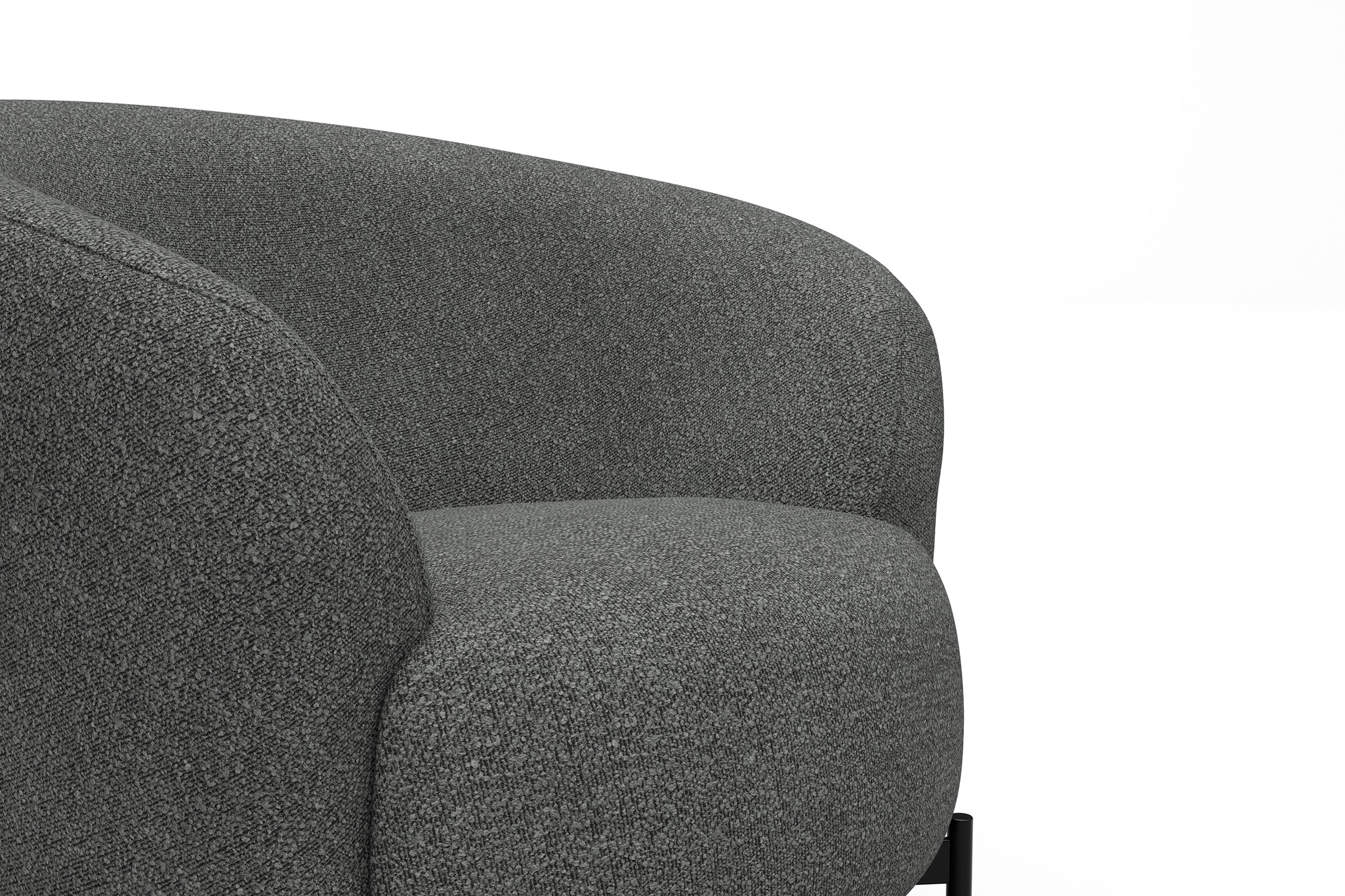 Sessel Ronda X-Metallgestell Schwarz Boucle-Ash-Grey