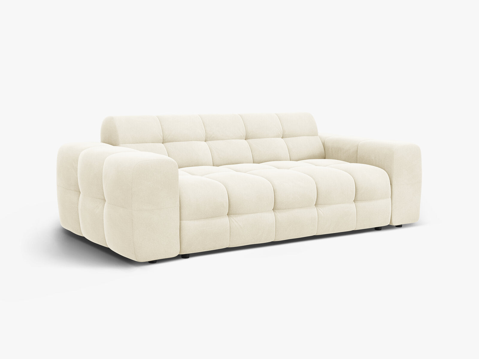 Micadoni Sofa Kendal 3-Sitzer Samt Elfenbein
