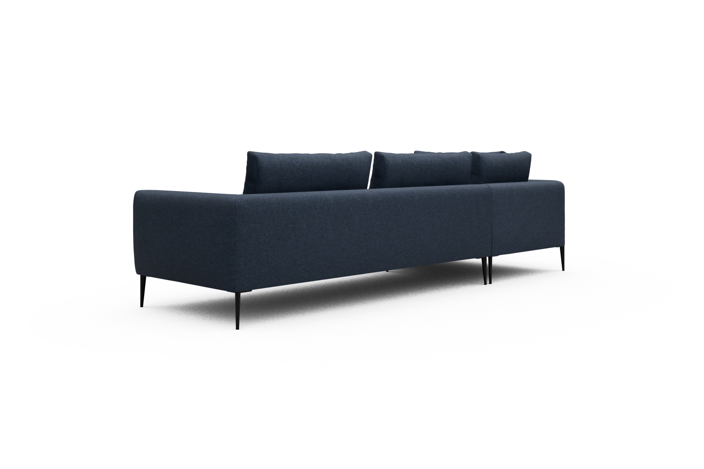 Ecksofa Paul Relax-Ecke rechts mit 3-Sitzer Sama-Deep-Blue