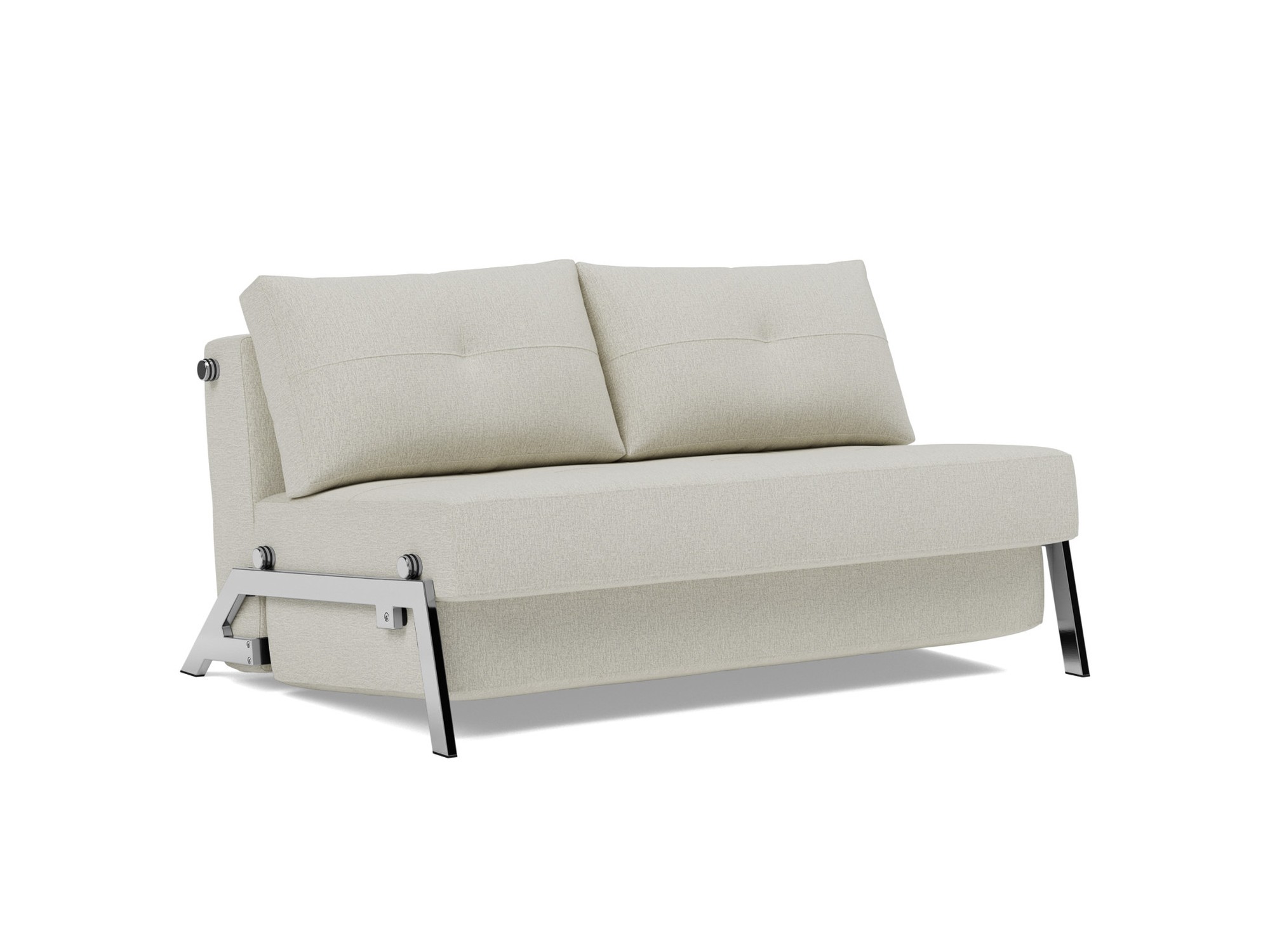 Schlafsofa Cubed 140 Flachgewebe Mixed Dance 527-Natural Beine Chrom