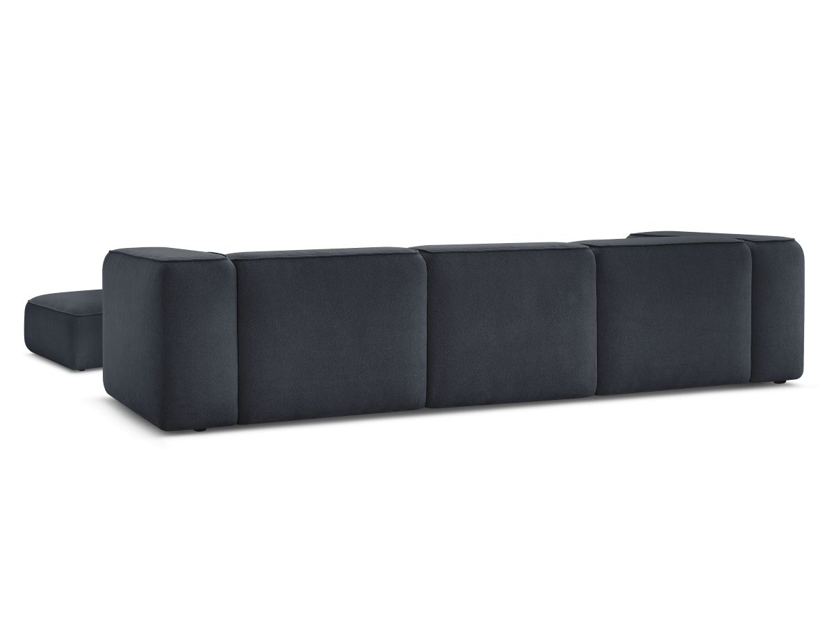 Bobochic Zephyr Sofa 4-Sitzer mit Pouf Strukturstoff Dunkelblau