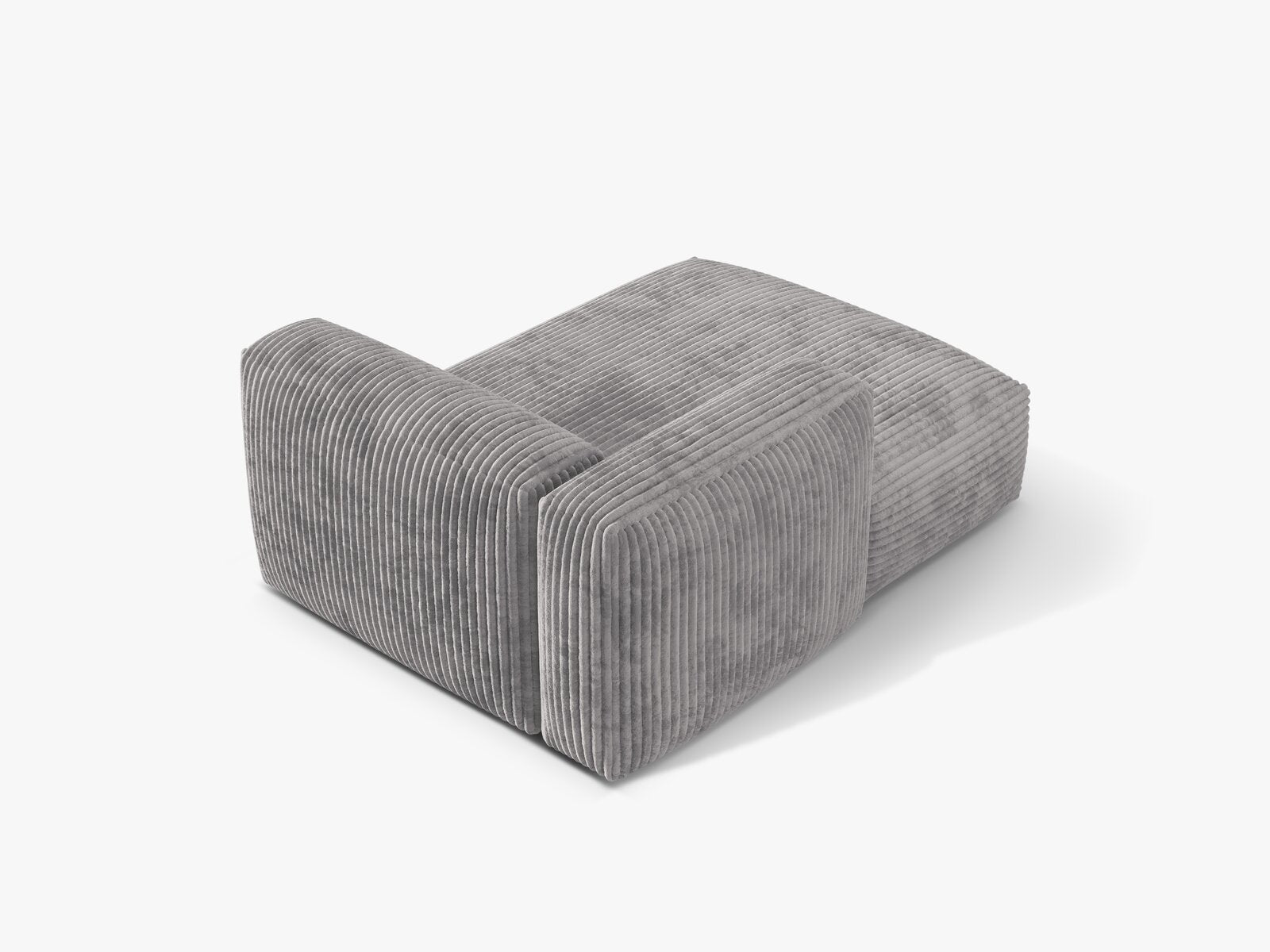 Micadoni Recamiere Martina 1-Sitzer Links Kord Tilia Hellgrau