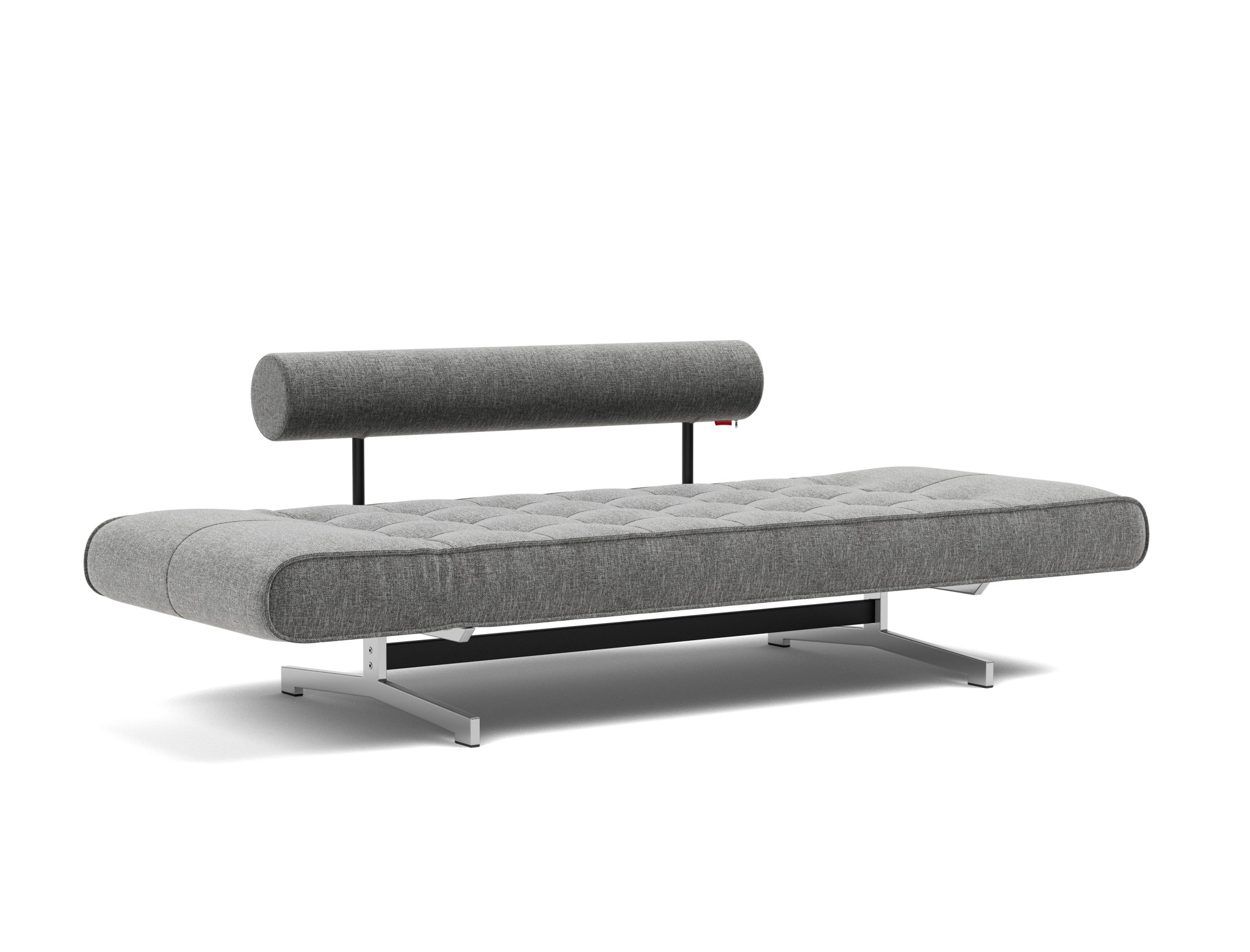 Tagesbett Ghia Strukturierter Stoff Twist 563-Charcoal Beine Chrom