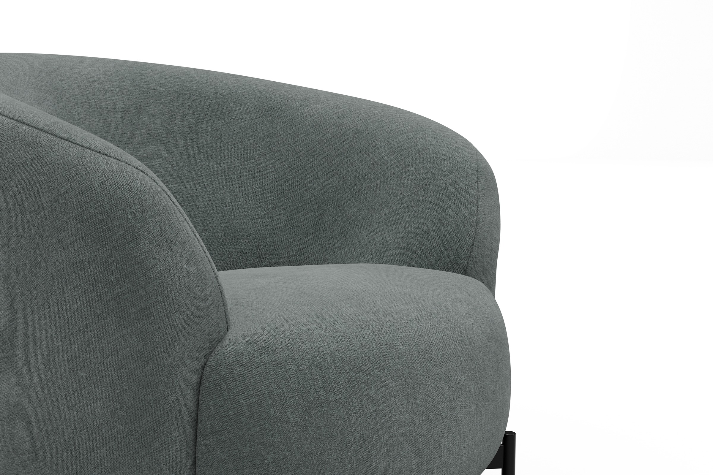 Sessel Ronda X-Metallgestell Schwarz Smooth-Silver-Grey