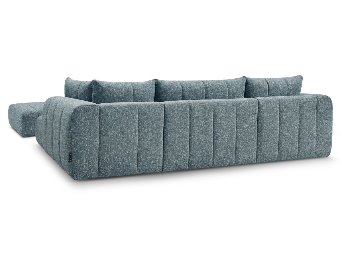 Bobochic Nesty Wohnlandschaft mit Pouf Melange-Stoff Blau Ecke links