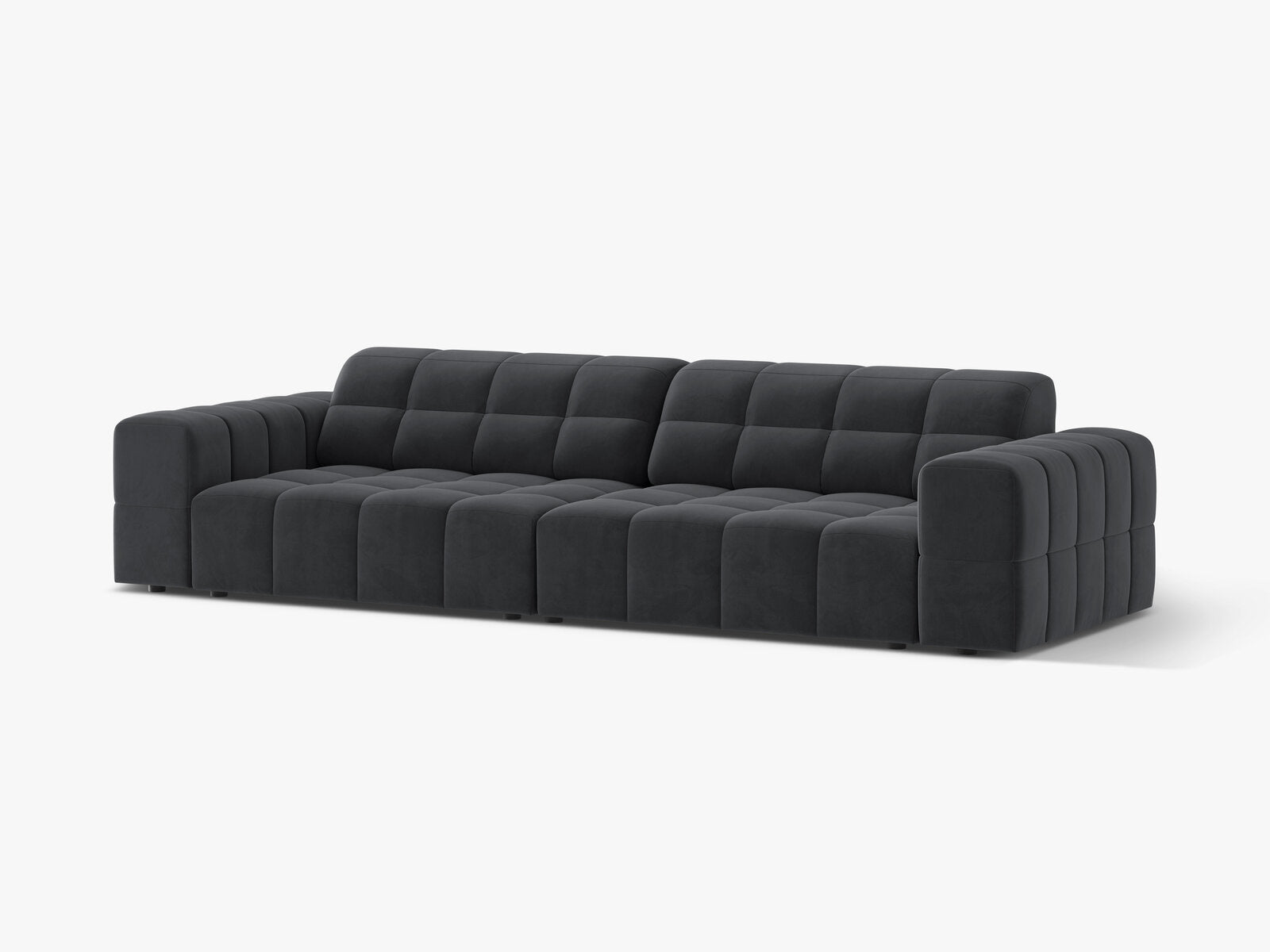 Micadoni Sofa Jennifer 4-Sitzer Samt Bluvel Grau