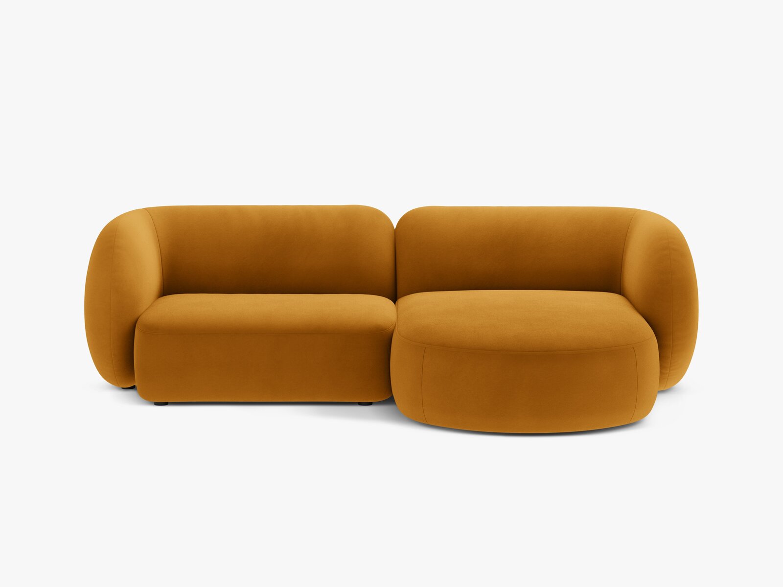 Micadoni Ecksofa Kate 2-Sitzer Rechts Samt Salvador Gelb