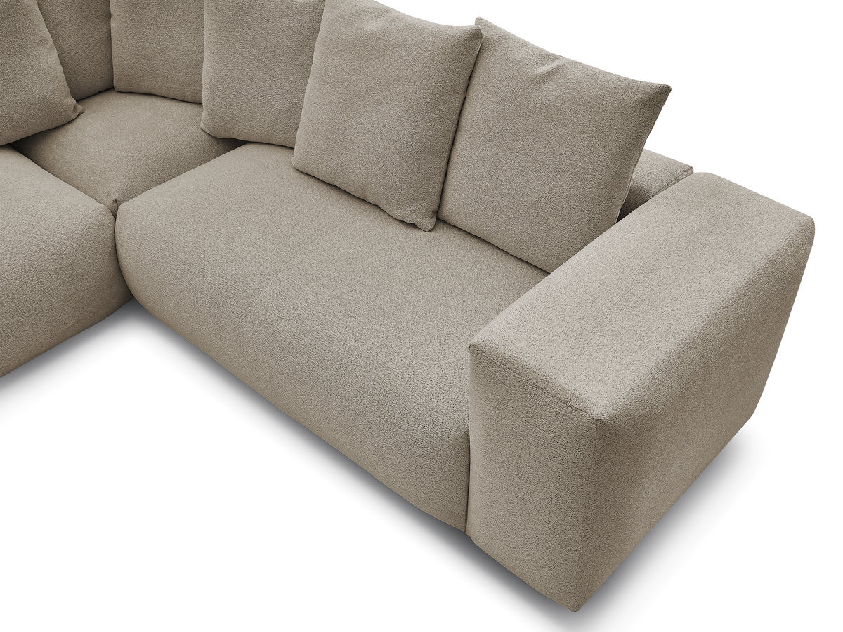 Bobochic Voltaire Ecksofa 268 × 214 cm Melange-Stoff Taupe Ecke links