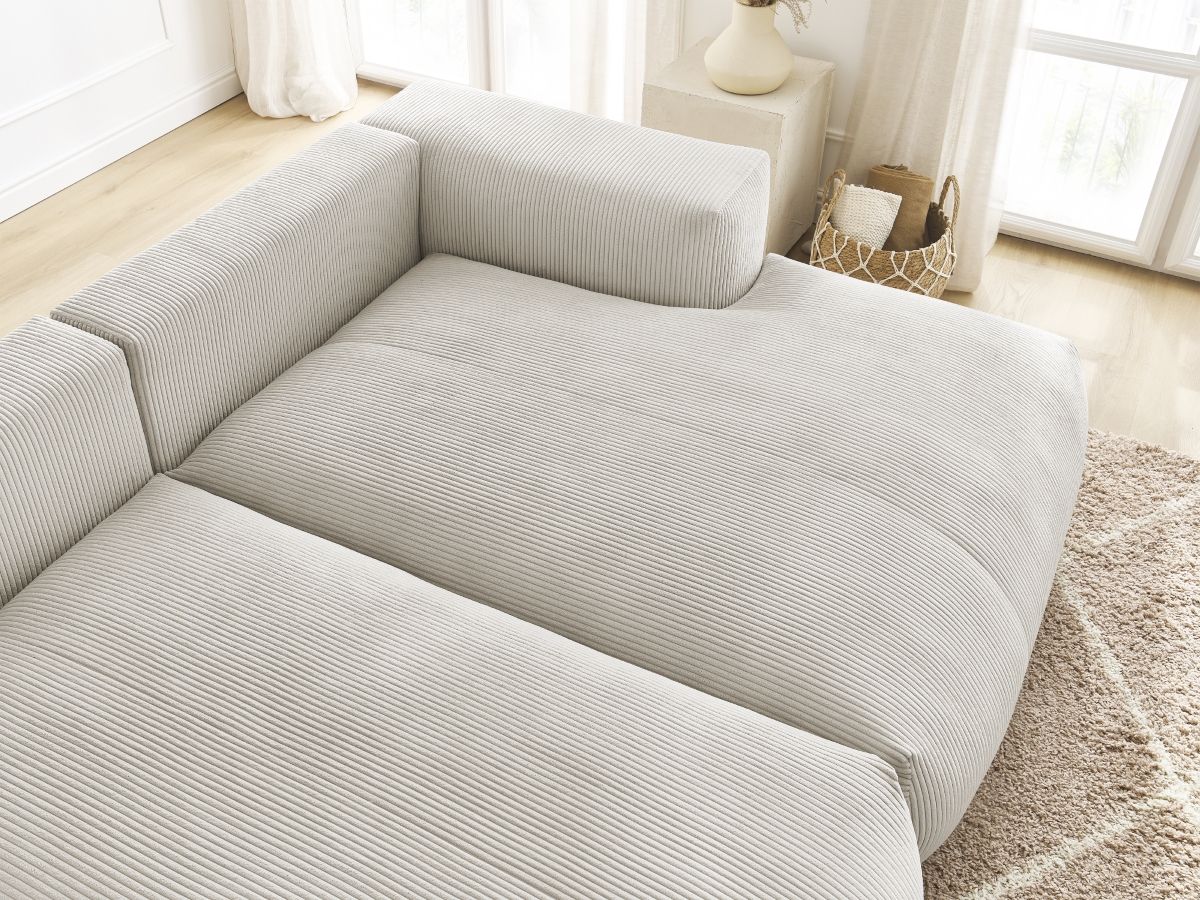 Bobochic Voltaire Sofa 4-Sitzer 248 × 170 cm Cordsamt Beige