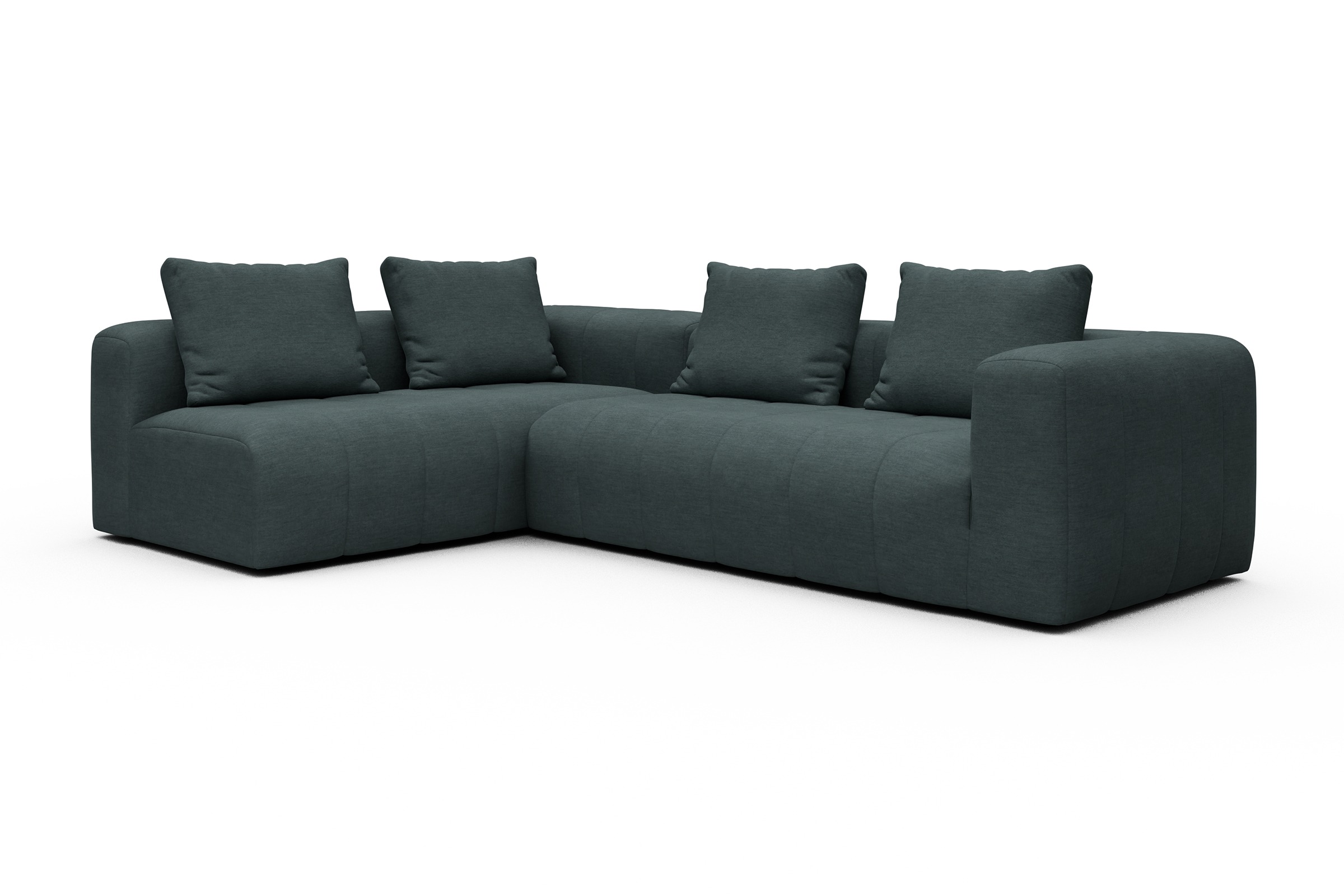 Ecksofa Hugo 2x 2,5-Sitzer Armlehne rechts Vivus-Blue