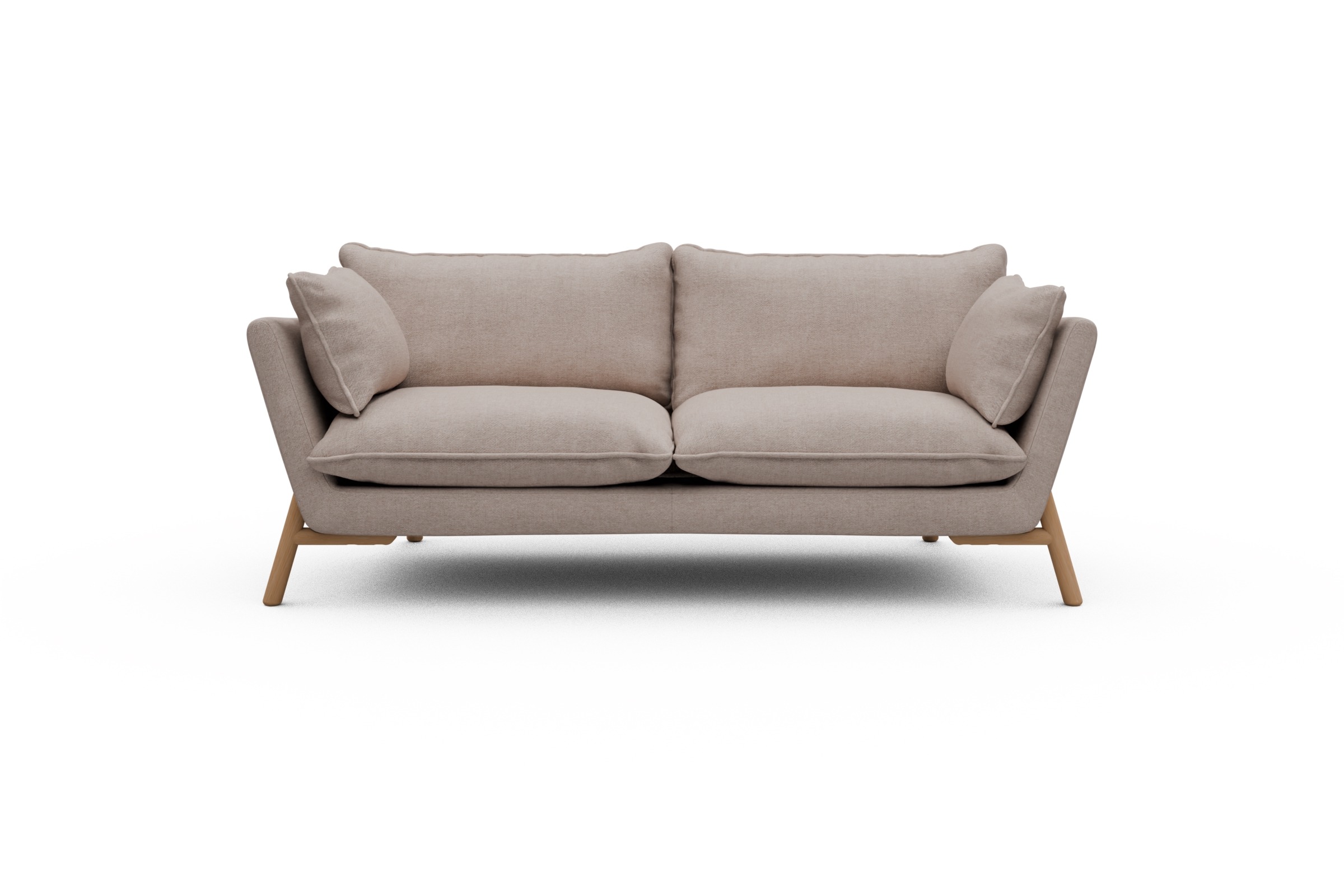 Skandi Home Sofa Emil PREMIUM 2-Sitzer Beinfarbe Eiche Natur Weda-Sand moebelfaktor