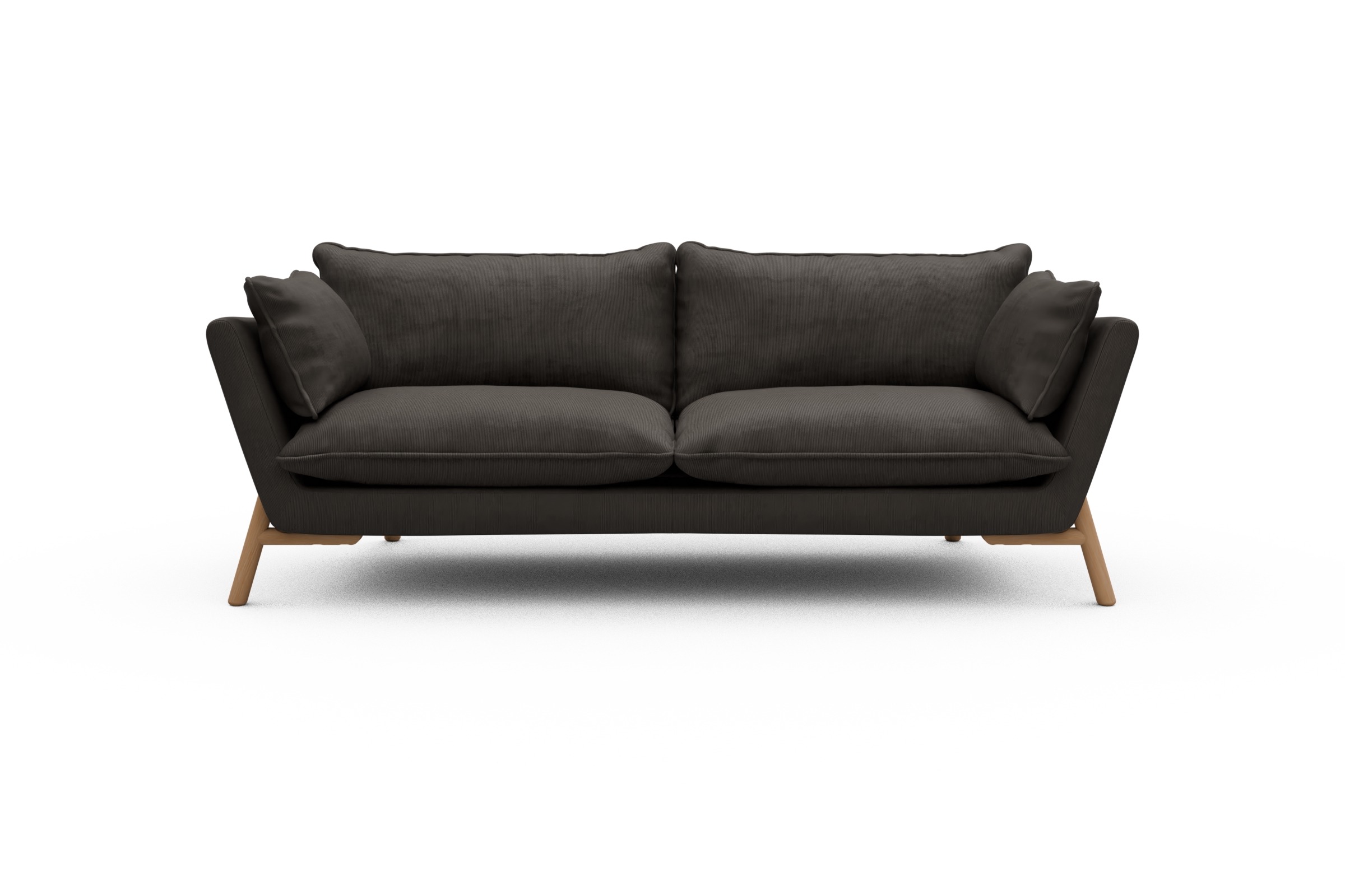 Skandi Home Sofa Emil PREMIUM 3-Sitzer Beinfarbe Eiche Natur Cordufine-Taupe moebelfaktor