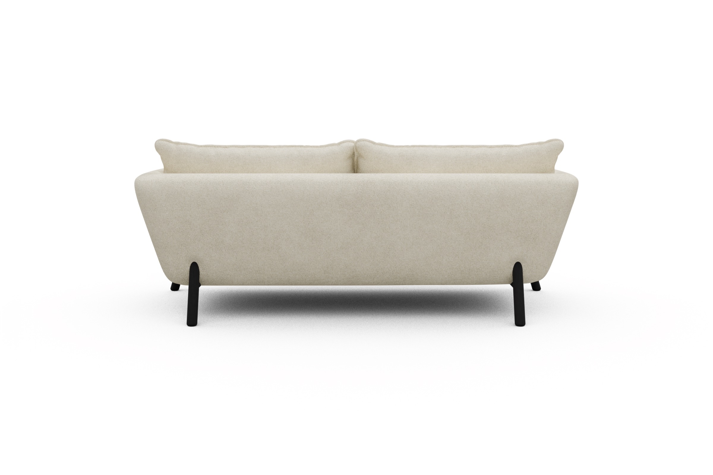 Sofa Emil PREMIUM 2-Sitzer Beinfarbe Eiche Schwarz Boucle-Off-White