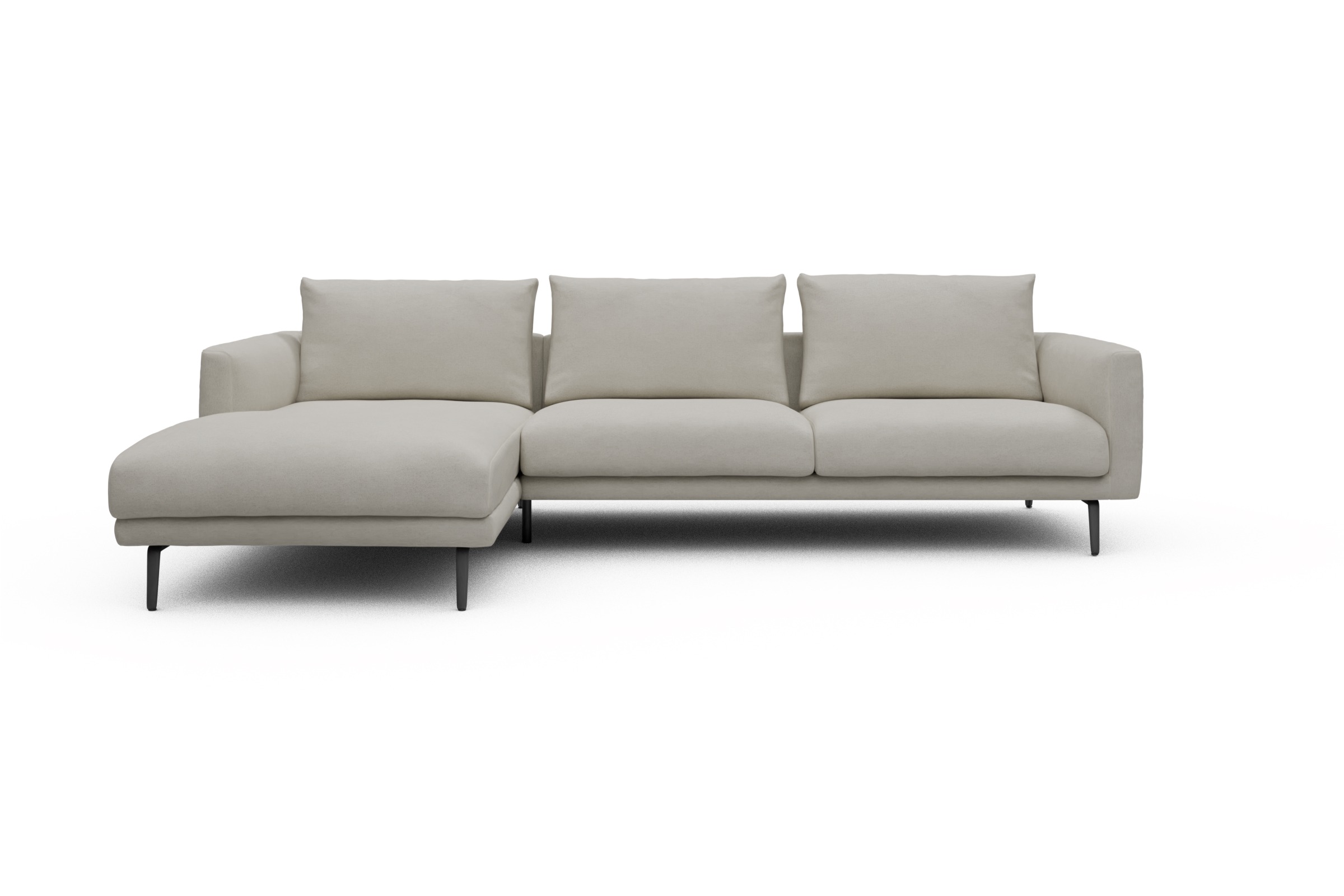 Skandi Home Ecksofa Karl Chaiselongue links mit 2,5-Sitzer Denari-Clean-Beige moebelfaktor