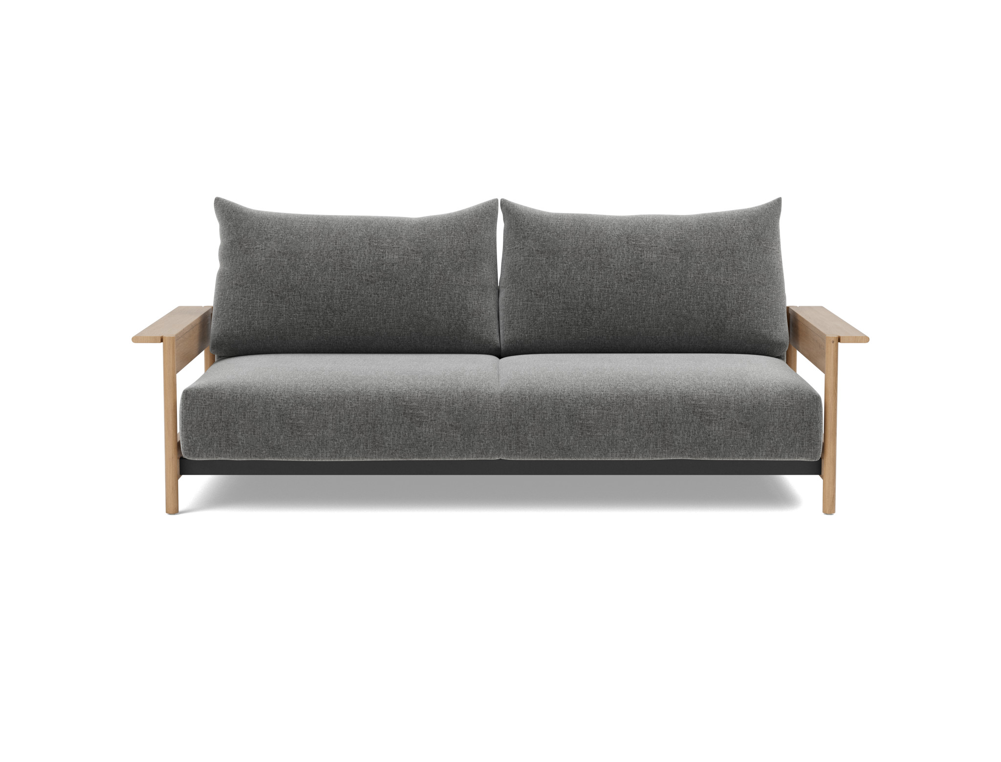 Schlafsofa Malloy Wood Strukturierter Stoff Twist 563-Charcoal