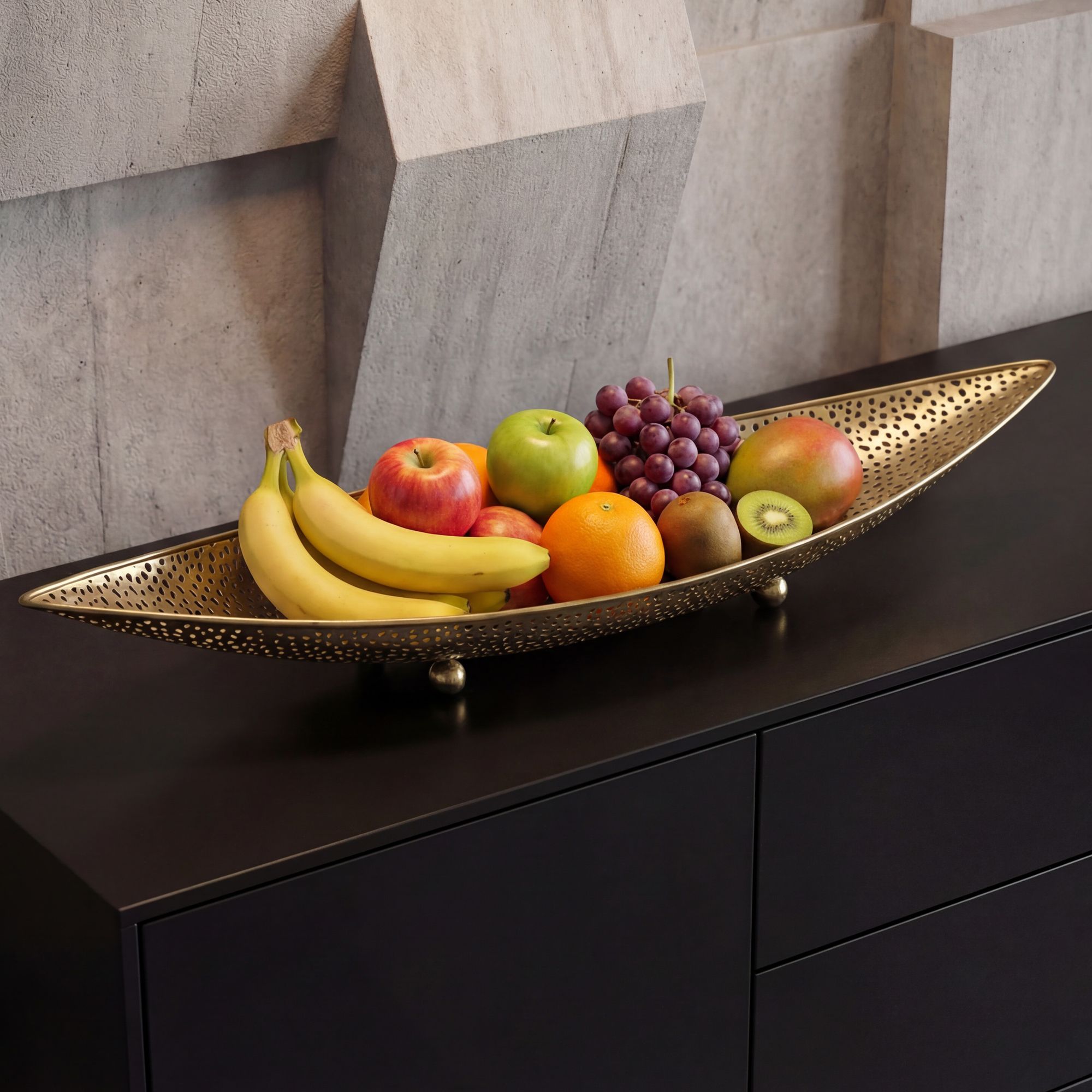 Dekoschale Lyngdal Metall Gold 60 × 16 × 9 cm