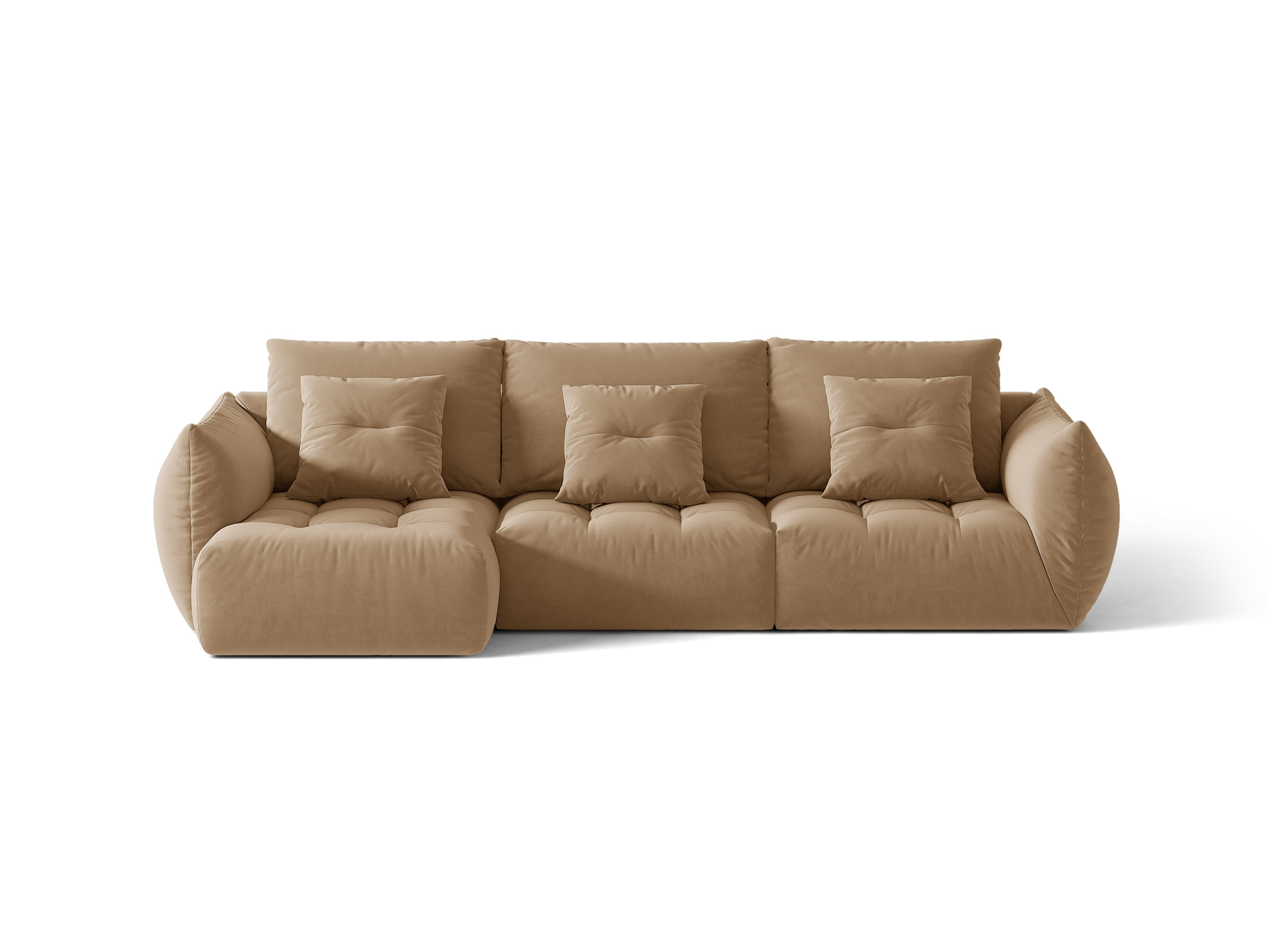 Micadoni Bloom Sofa Links Samt Casino Mandelbeige