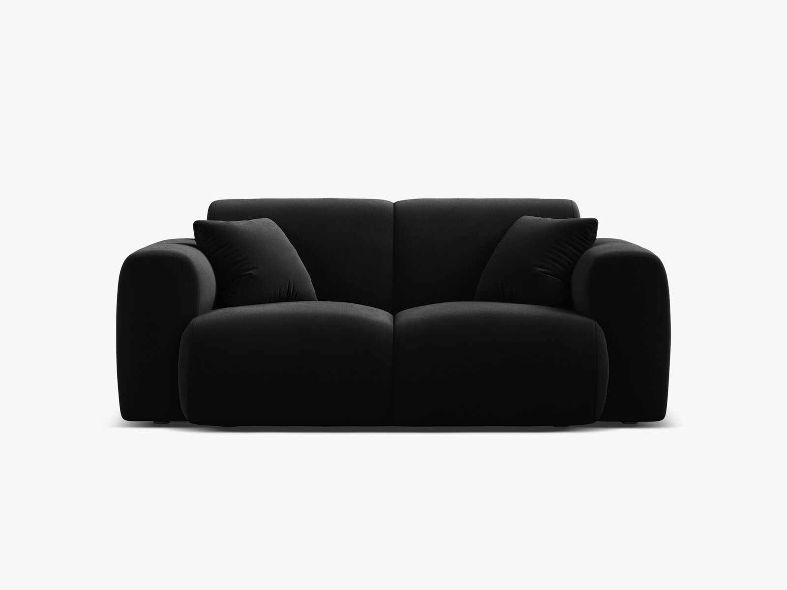 Micadoni Sofa Molino 2-Sitzer Samt Casino Schwarz