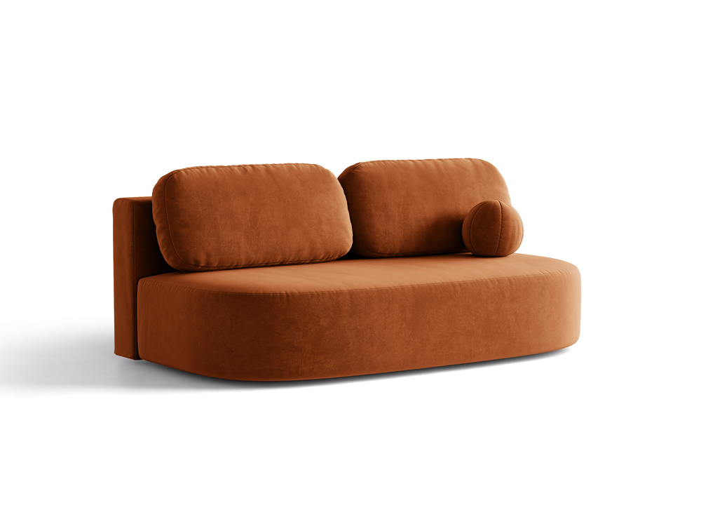 Cosmopolitan Design Schlafsofa Sophia 3-Sitzer mit Bettkasten Samt Salvador Terrakotta