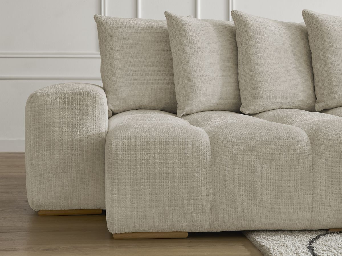 Bobochic Anakin Wohnlandschaft, 10 Kissen Strukturstoff Beige