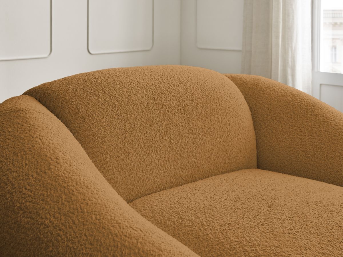 Bobochic Tina Sessel Bouclé-Stoff Gelb