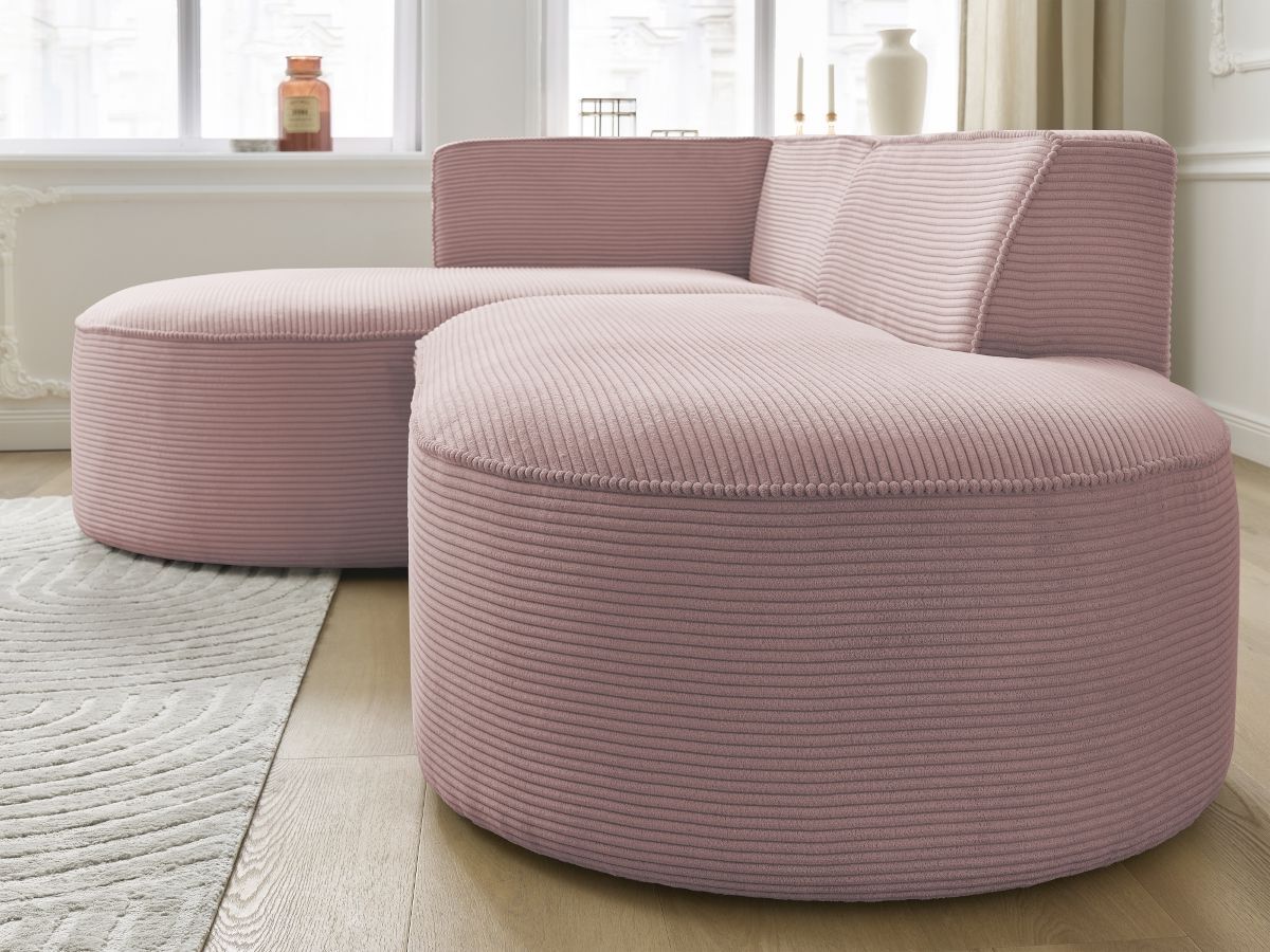 Bobochic Rousseau Ecksofa Cordsamt Violett Ecke links