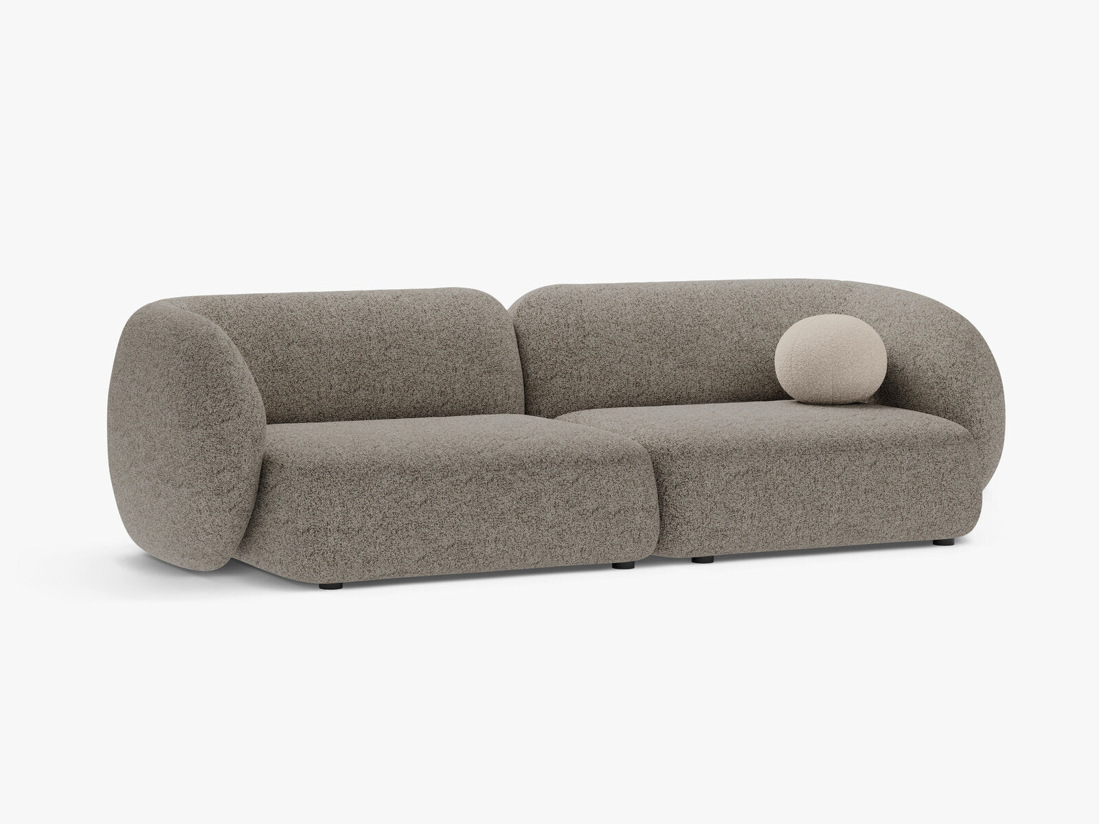 Micadoni Sofa Kate 4-Sitzer Strukturierter Stoff Puente Beige Melange
