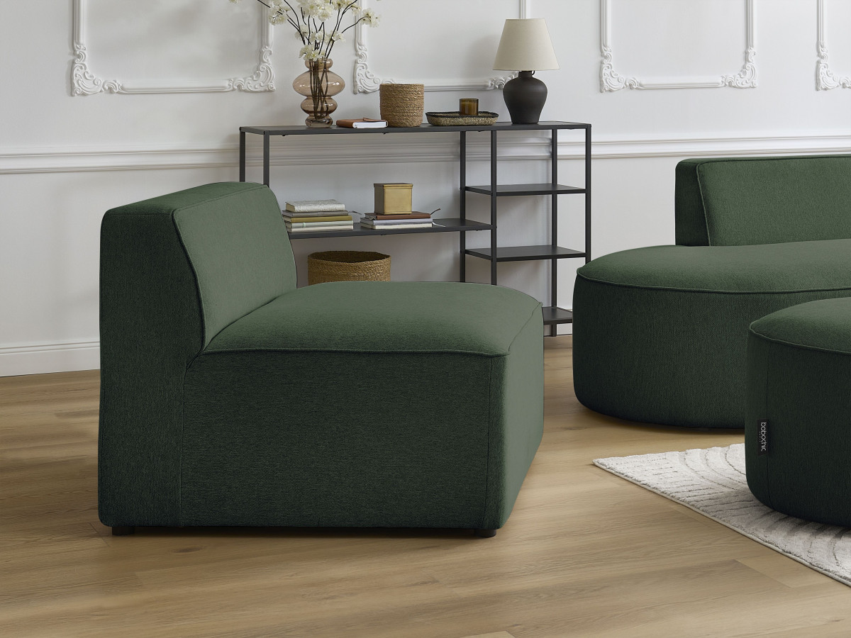 Bobochic Rousseau Sofamodul 1-Sitzer Melange-Stoff Grün
