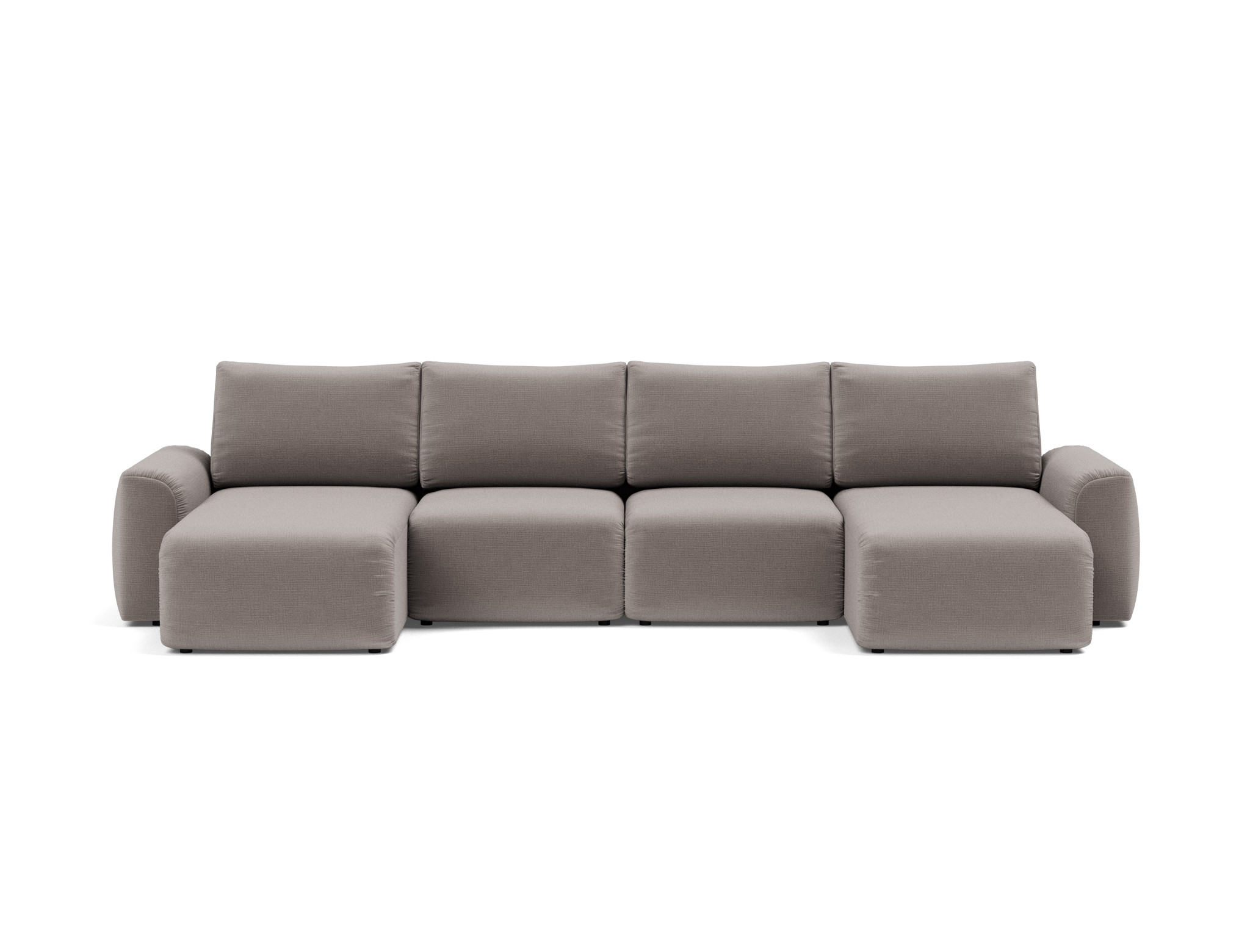 Schlafsofa Norum U-Form mit Chunky-Armlehnen Chenille Esina 418-Truffle