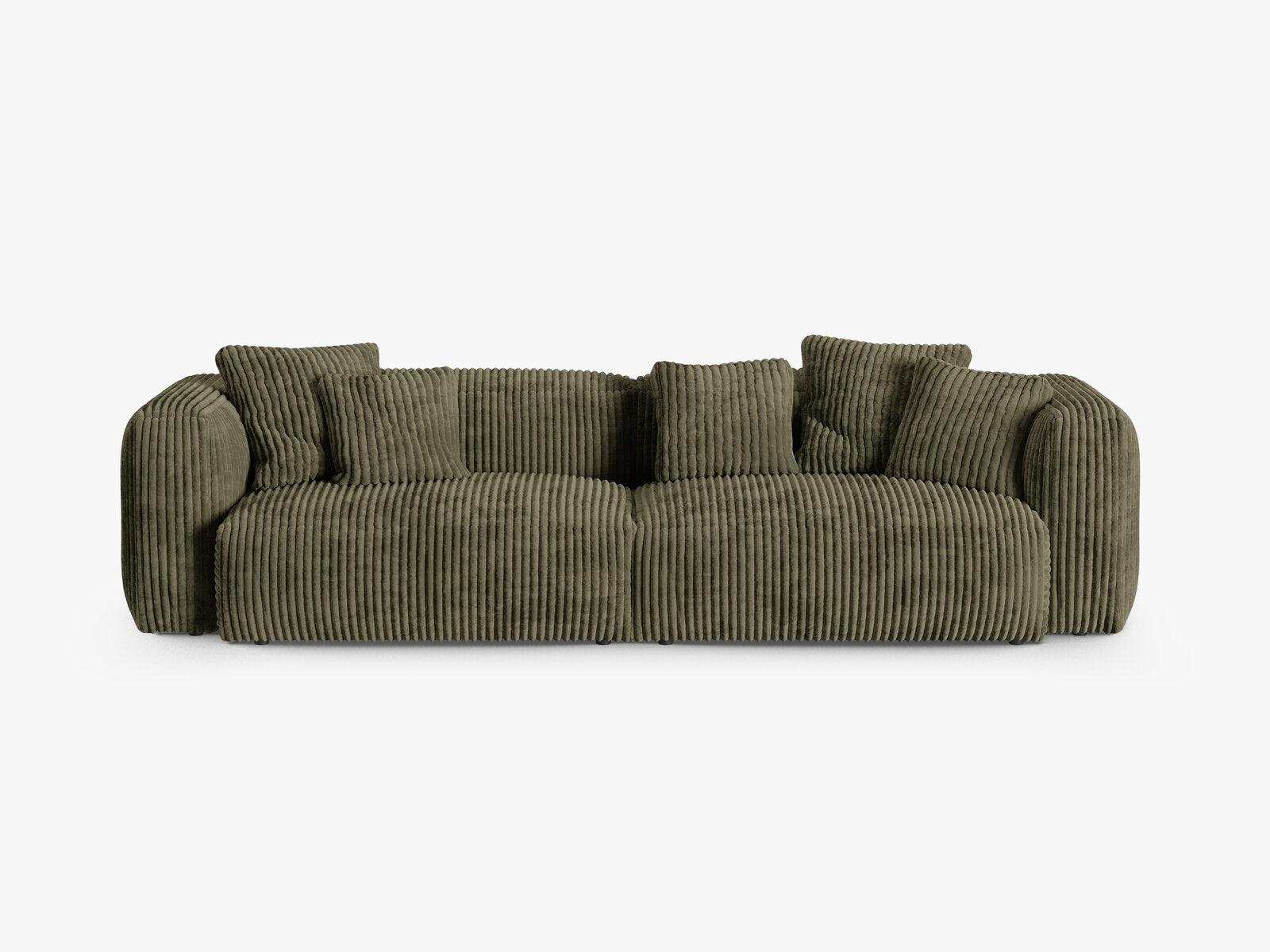 Micadoni Sofa Martina 4-Sitzer 90cm Sitztiefe Kord Tilia Moßgrün