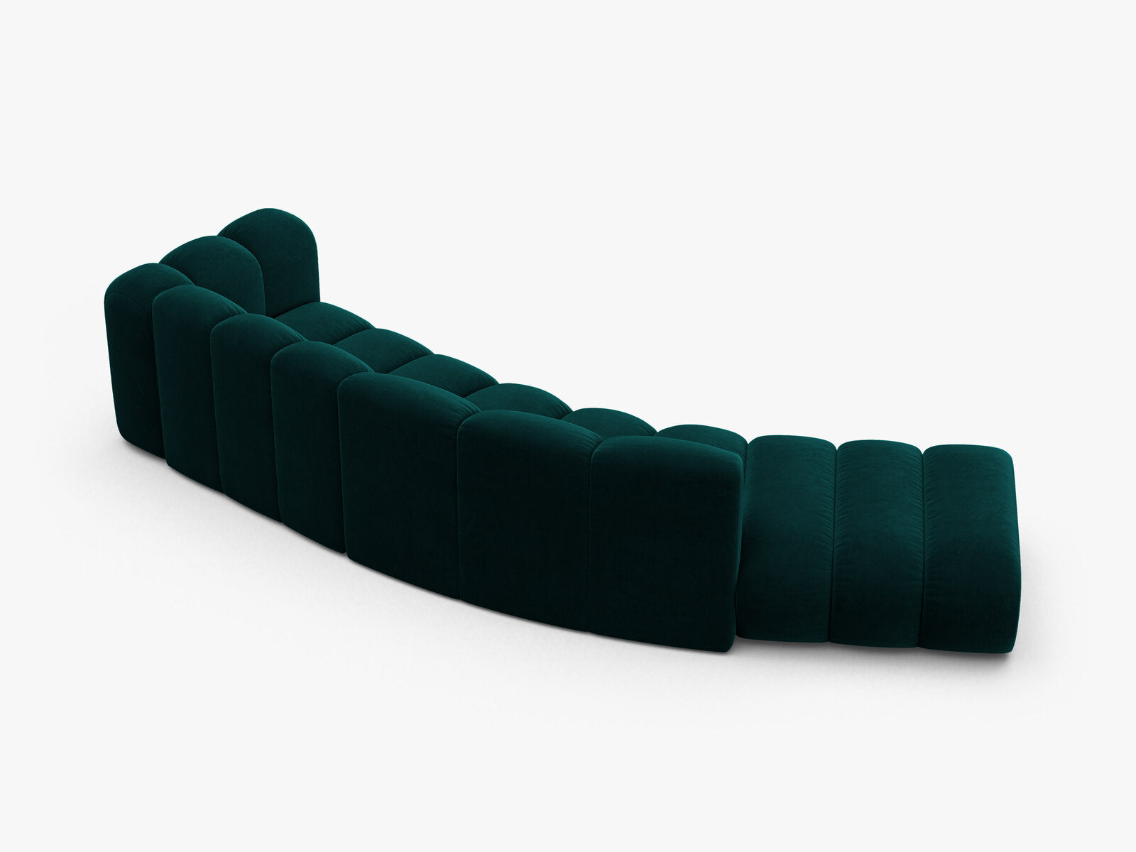 Micadoni Modulares Sofa Lupine 5-Sitzer Links Samt Venus Dunkel Petrol
