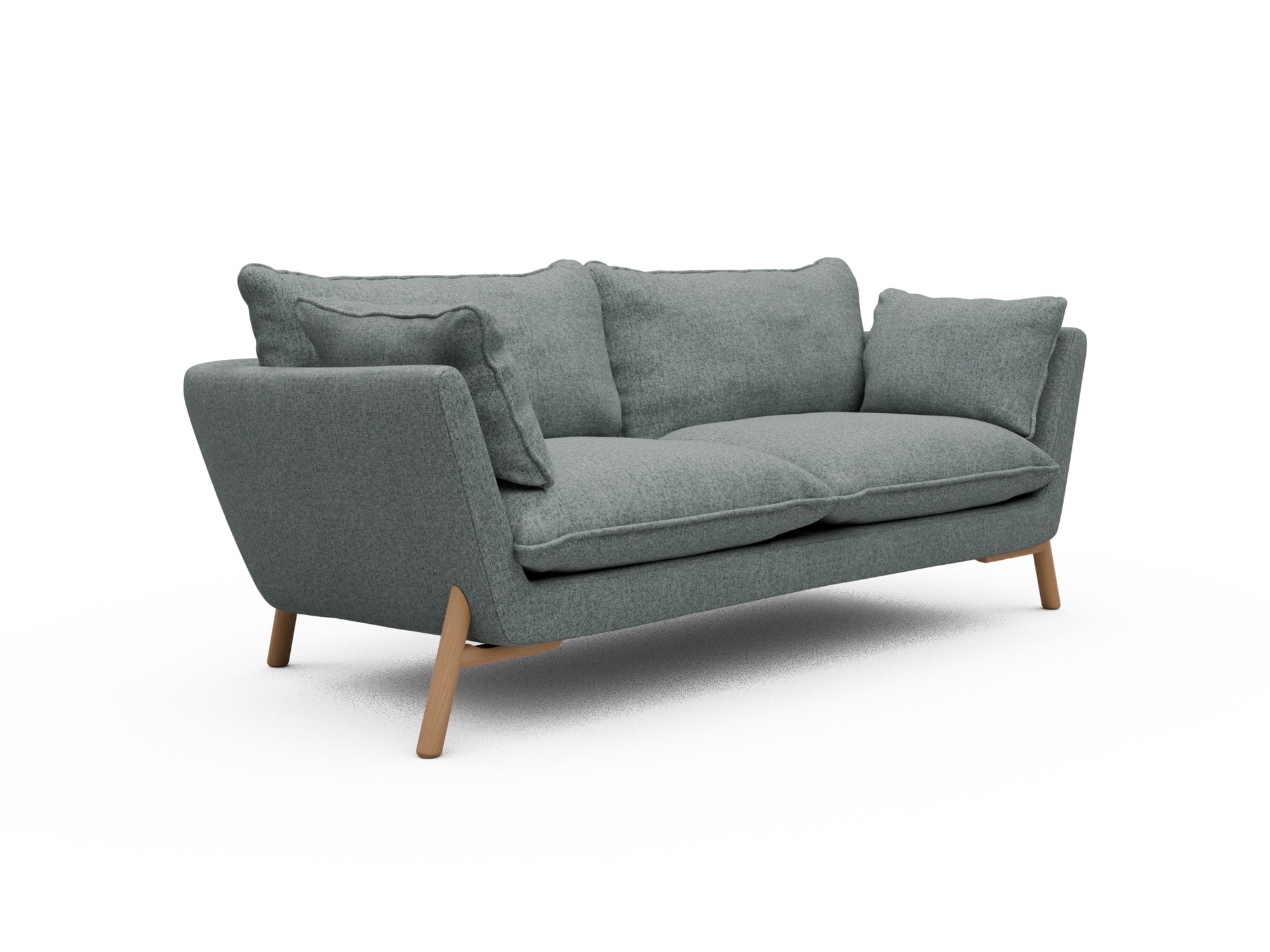 Skandi Home Sofa Emil Soft 2-Sitzer Beinfarbe Eiche Natur Casone-Light-Mixed-Green moebelfaktor