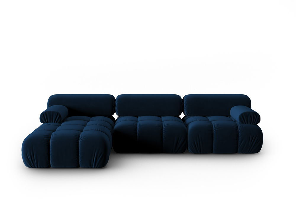 Cosmopolitan Design Modulares Ecksofa Cortina 4-Sitzer Samt Bluvel Königsblau Links