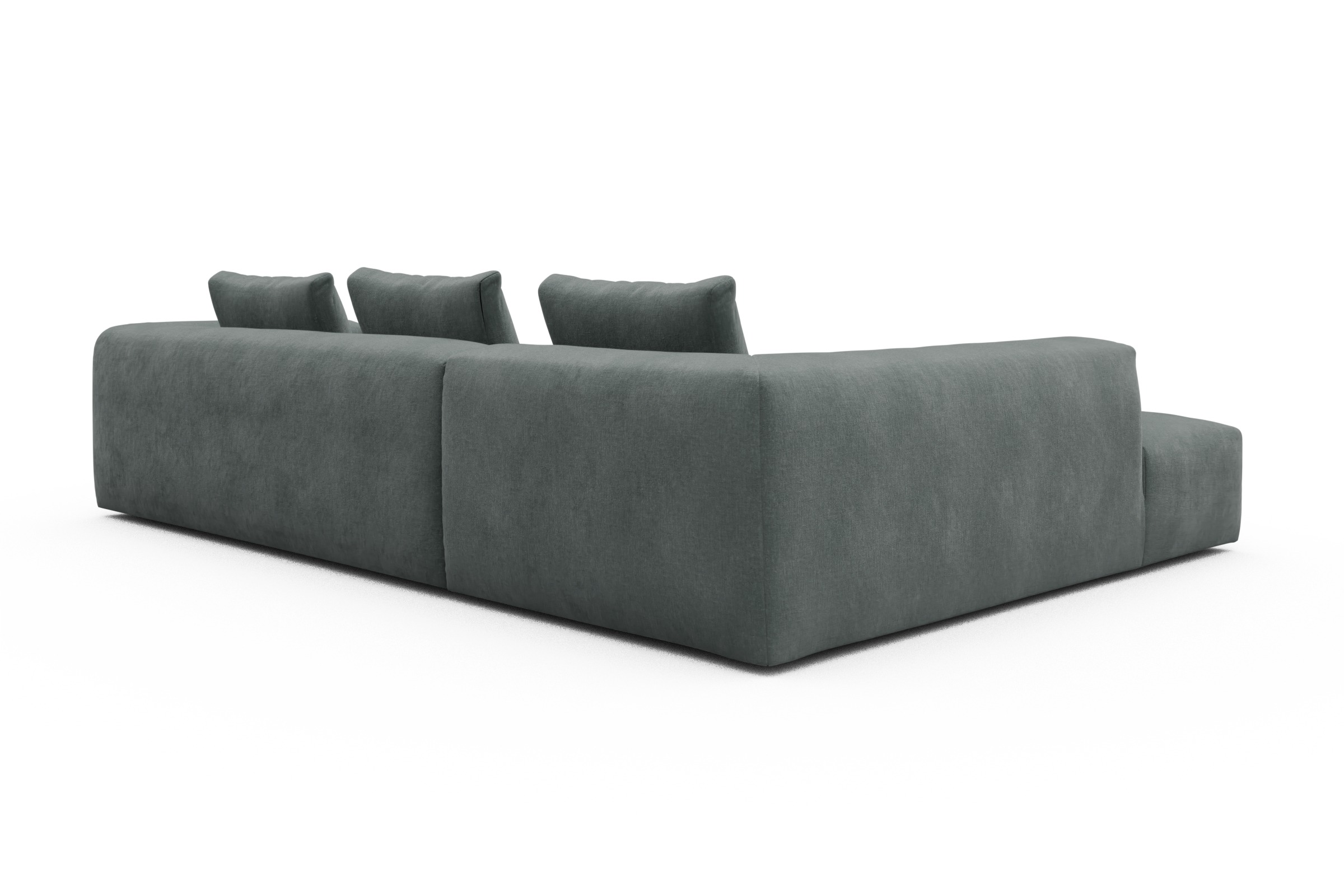 Ecksofa Fred Relax-Ecke links mit 2,5-Sitzer Smooth-Silver-Grey