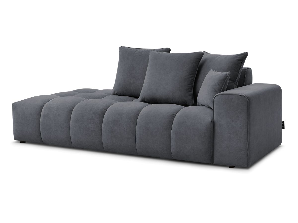Bobochic Mont-blanc Sofa 4-Sitzer Samt Dunkelgrau Armlehne rechts