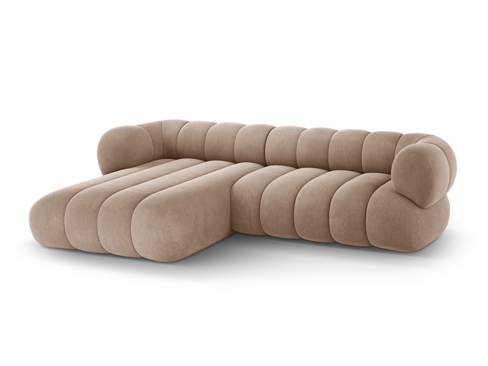 Cosmopolitan Design Ecksofa Koge 5-Sitzer Samt Vogue Dunkelbeige Links